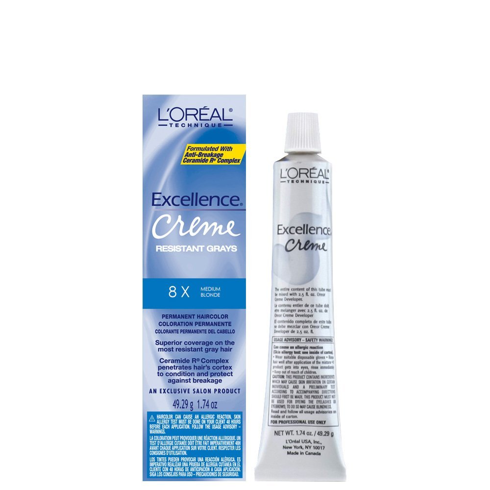 Loreal Excellence Resistant Gray Permanent Creme Haircolor Color 8x Medium