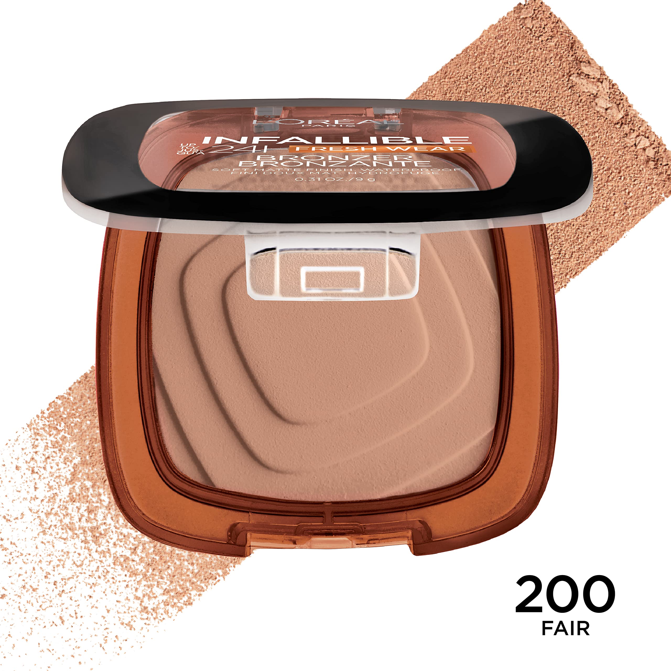 (12-pack) L'Oreal Paris Infallible Up to 24H Fresh Wear Soft Matte Longwear Bronzer. Waterproof, heatproof, transfer, humidity and sweatproof, Fair, 0.31 oz - Thumbnail 3