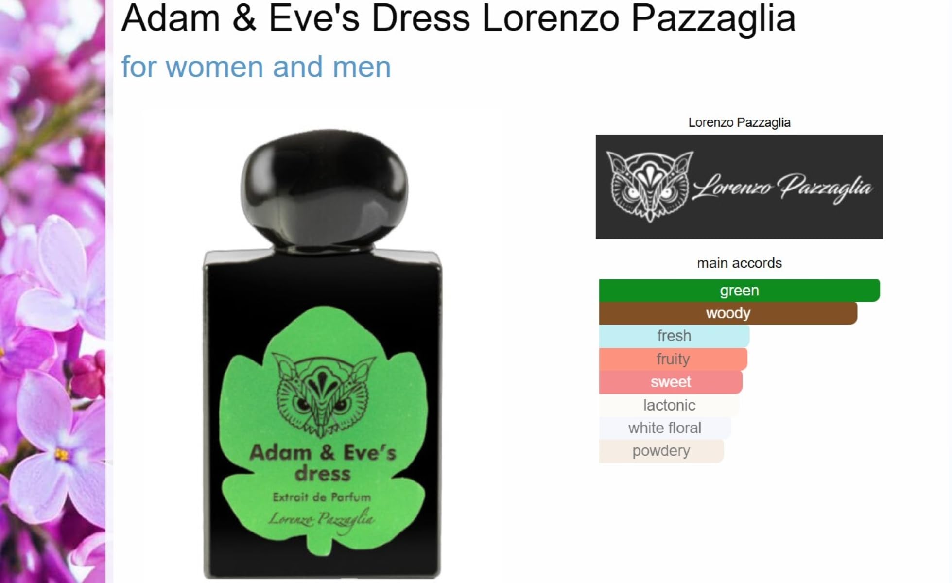Lorenzo Pazzaglia Adam Eve's Dress Extrait de Parfum for Unisex Unisex 1.7 oz - Thumbnail 2