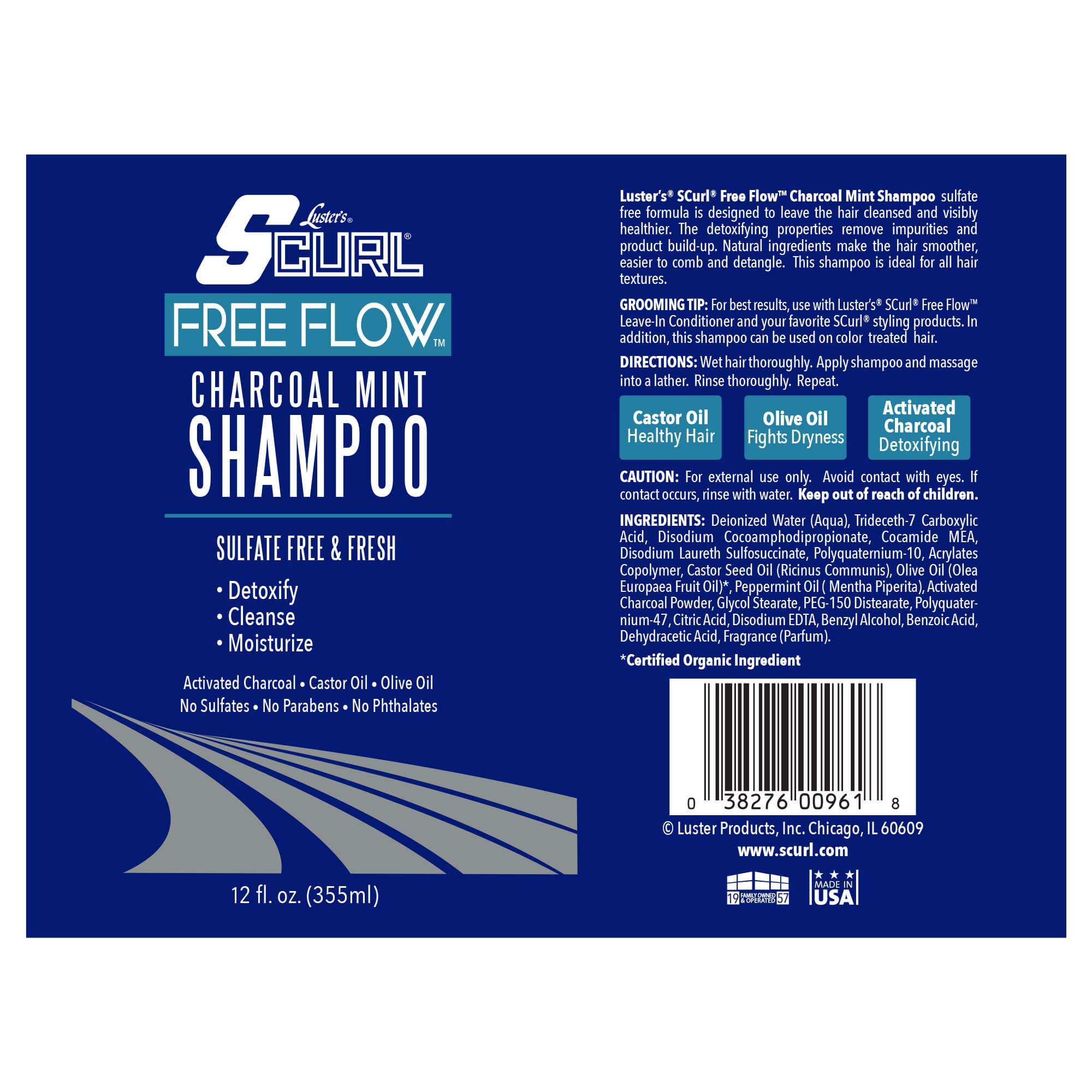 Luster's Scurl Free Flow Charcoal Mint Shampoo - Thumbnail 3