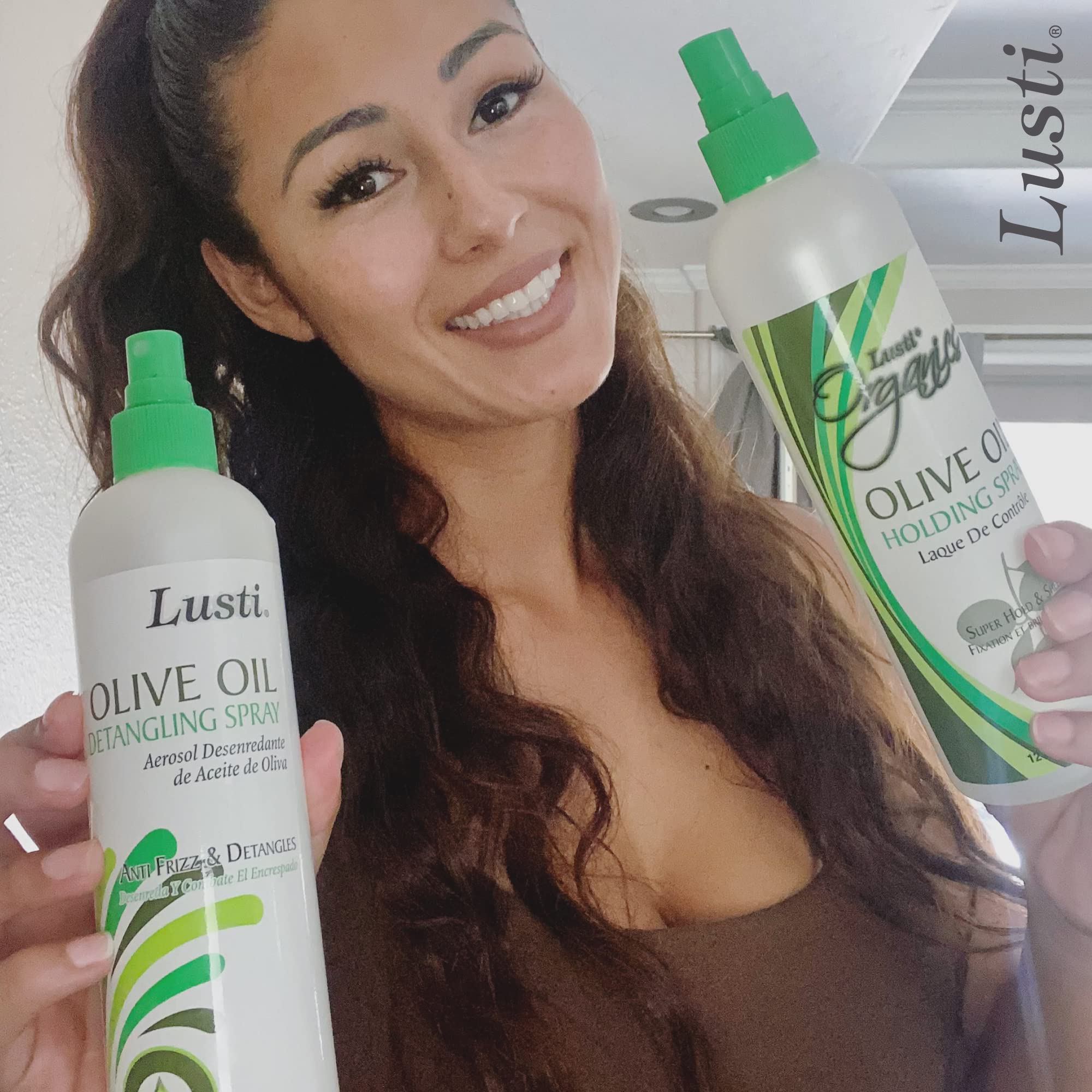 Lusti Olive Oil Detangling 12 Fl Oz Anti Frizz Strengthen Damaged Hair Reducing - Thumbnail 3