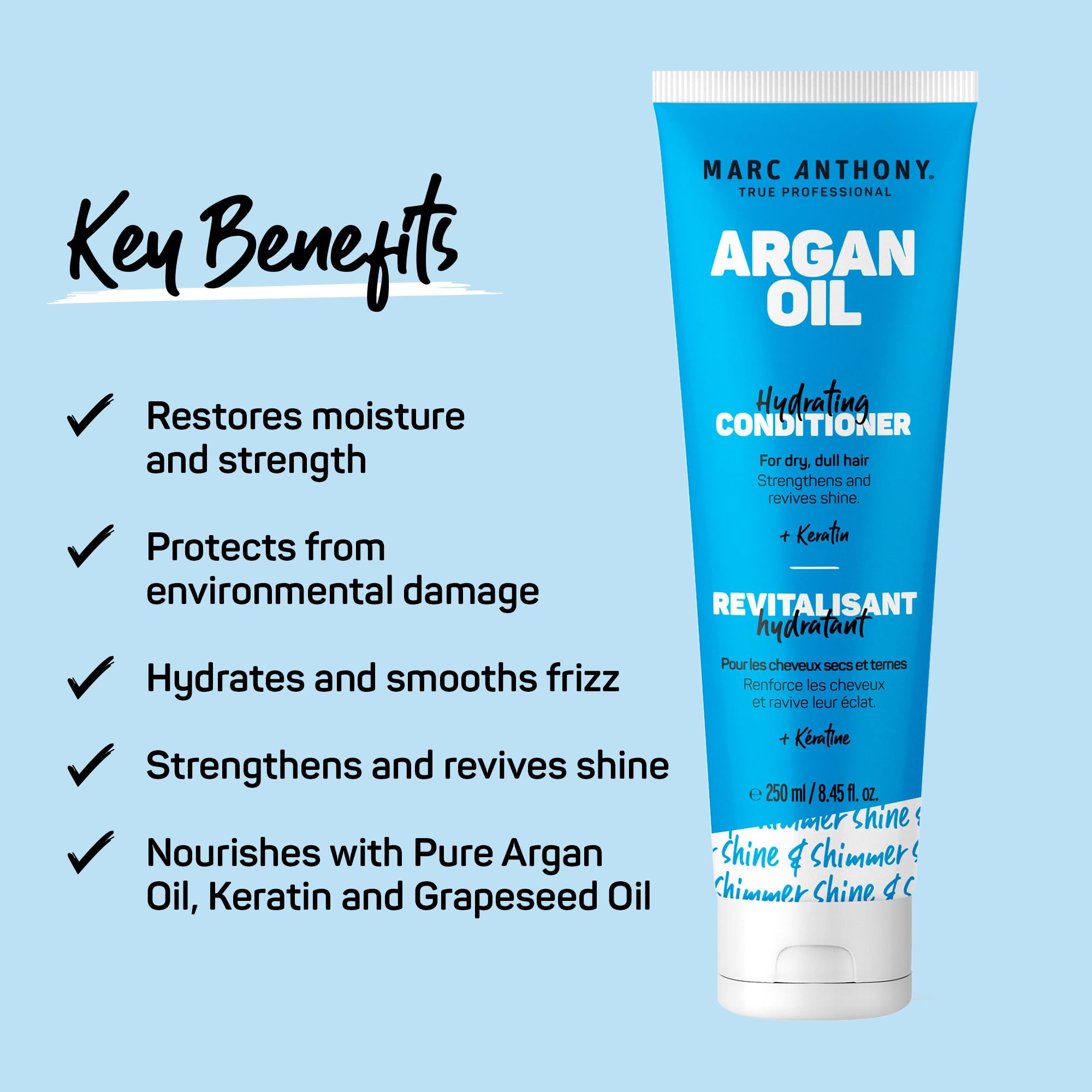 Marc Anthony Argan Oil Conditioner With Keratin Moisturizing Hydrating for Dry - Thumbnail 2