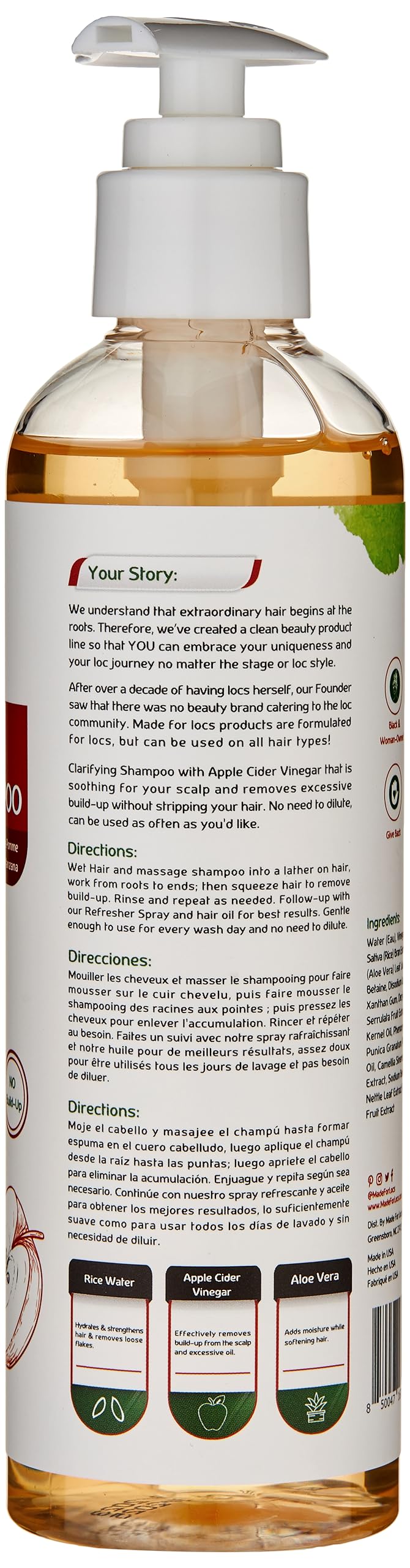 Locs Vegan Apple Cider Vinegar Shampoo - Thumbnail 2