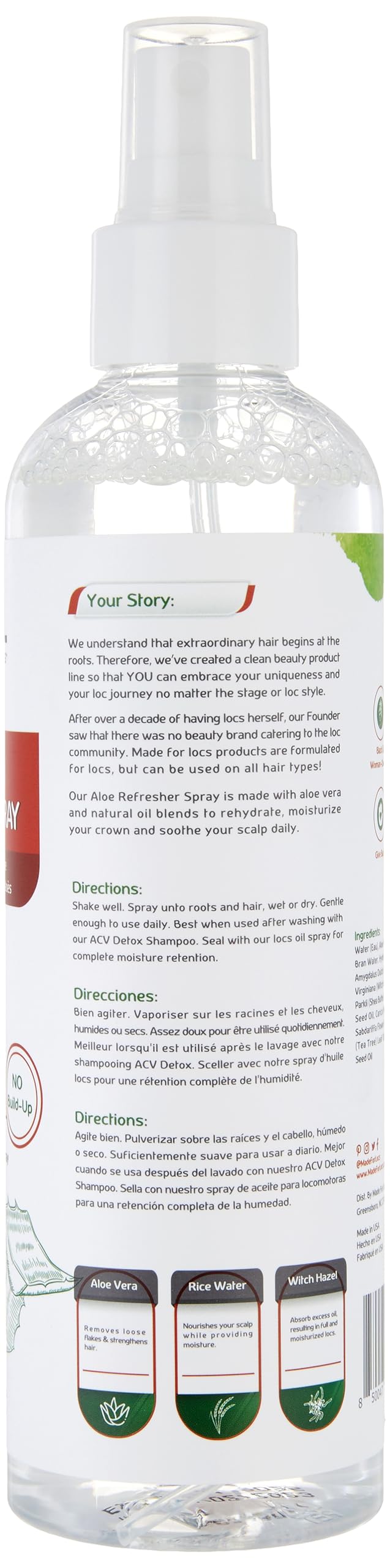 Made for Locs Vegan Aloe Refresher | Hydrating Moisturizer for Locs Dreadlocks - Thumbnail 2