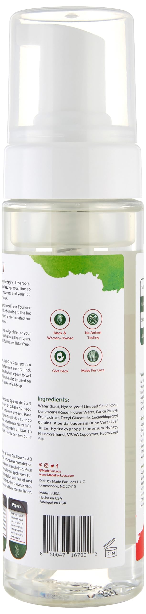 Locs Styling Flaxseed Mousse | Build Up Free With No White Flakes Non Sticky | - Thumbnail 3