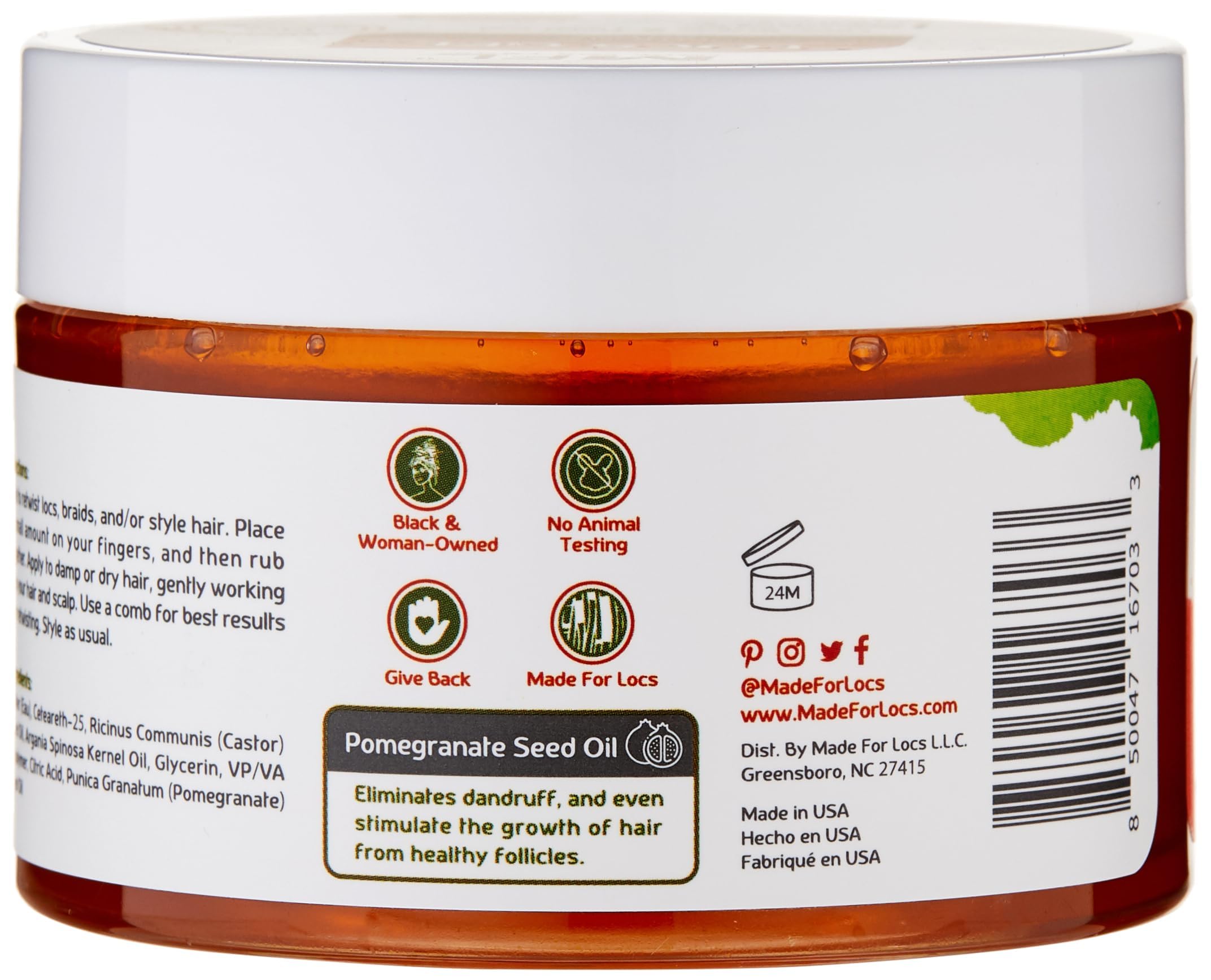 Made for Locs Retwisting Firm Hold Styling Pomade | Gel | 4 oz - Thumbnail 3