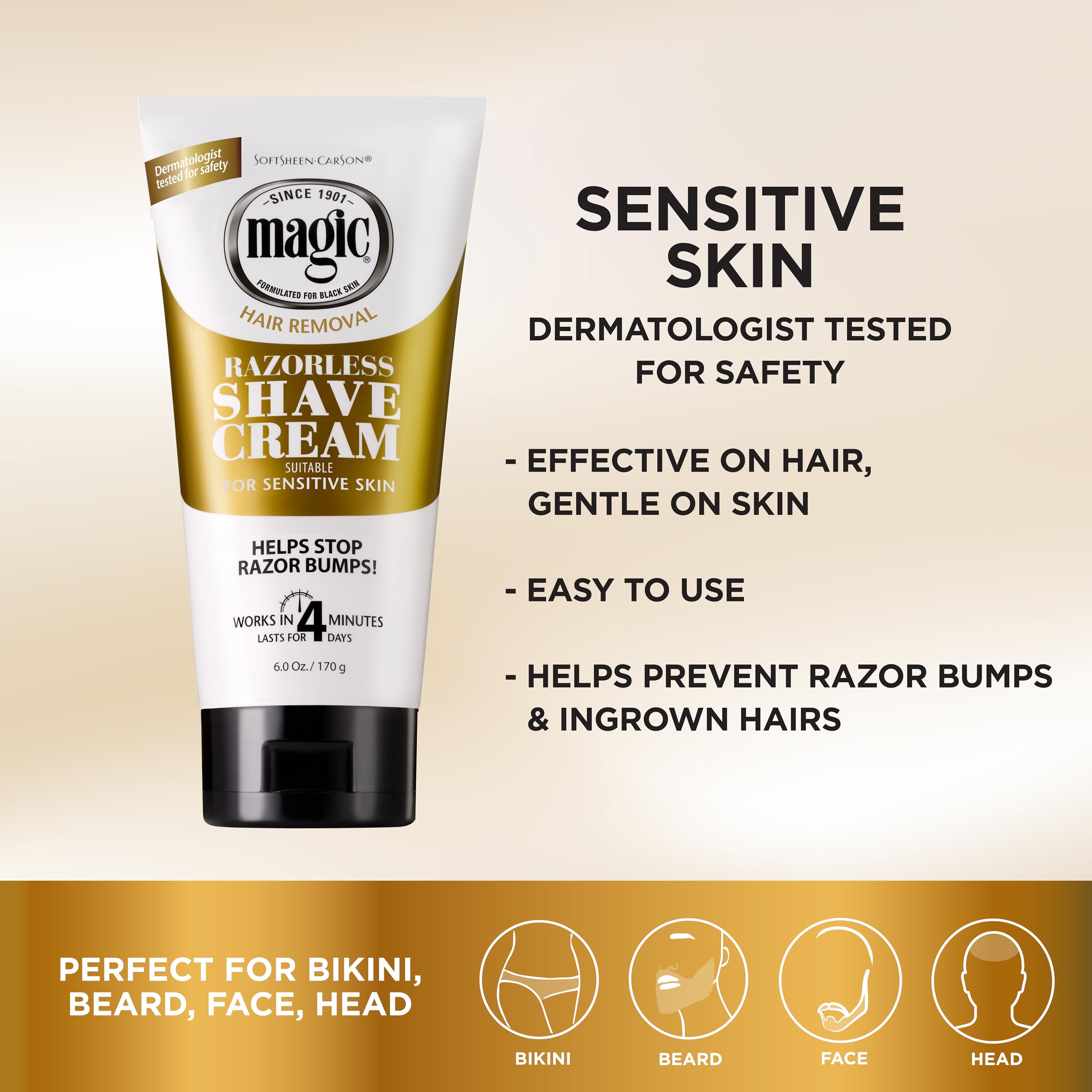 Softsheen Carson Magic Razorless Shaving Cream Depilatory Hair Removal Cream - Thumbnail 2