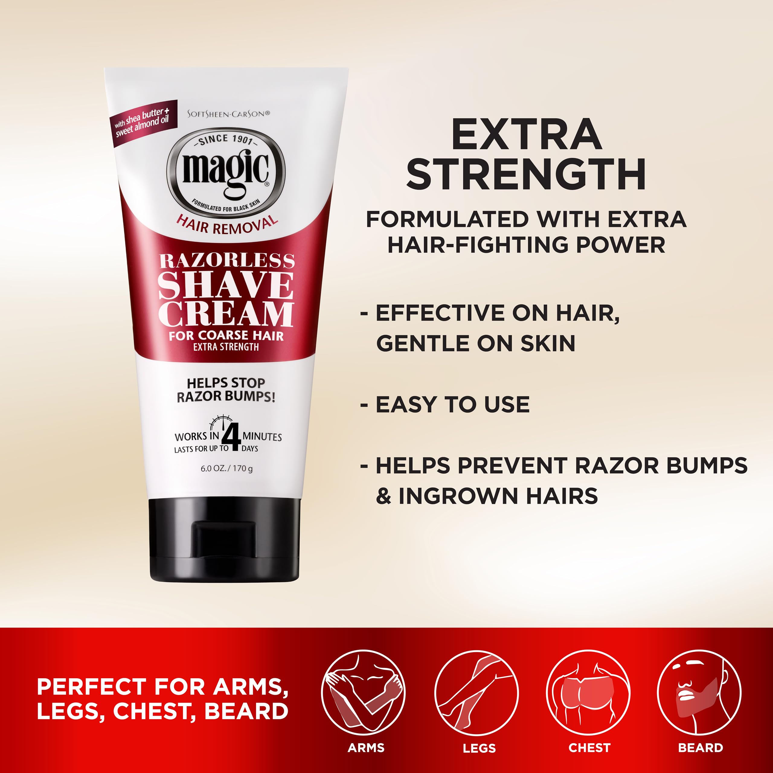 Softsheen Carson Magic Razorless Shaving Cream Depilatory Hair Removal Cream - Thumbnail 2