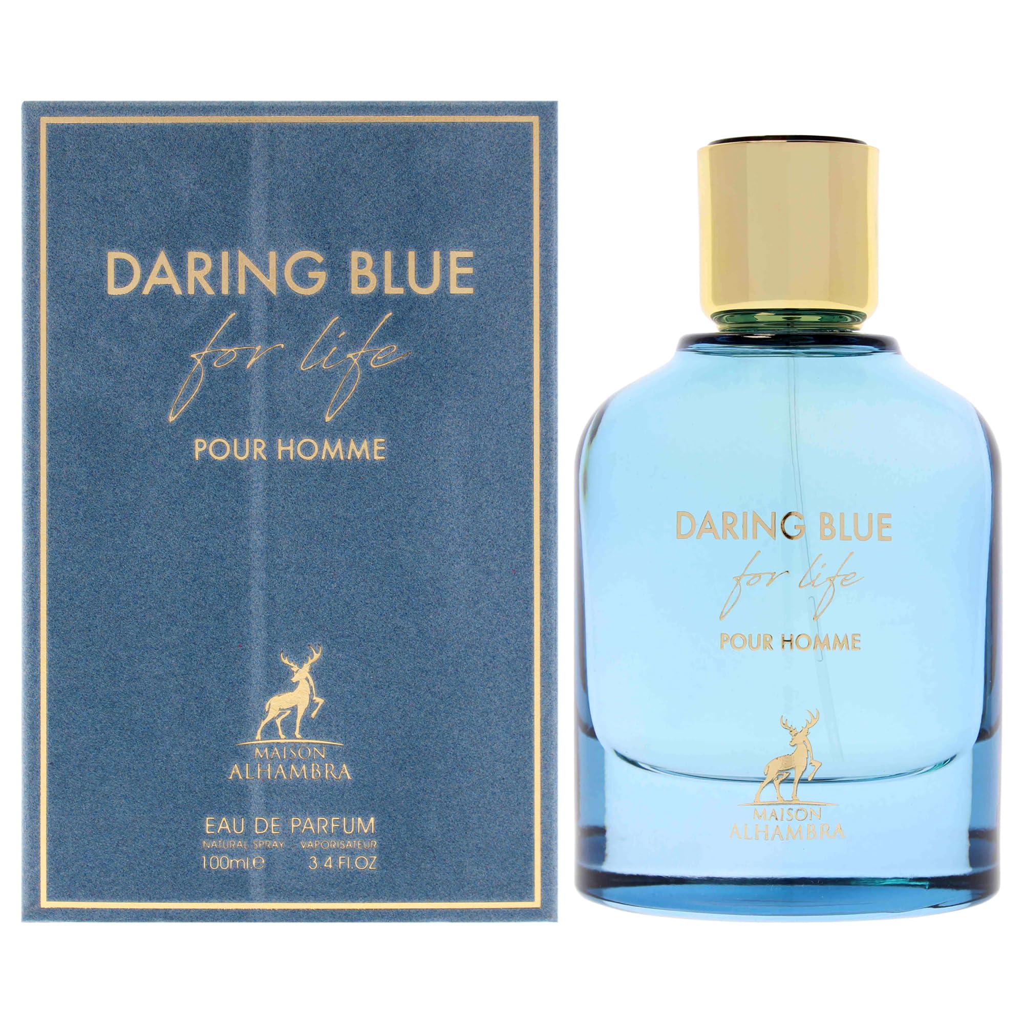 Daring Blue for Life By Maison Alhambra For Men EDP 3.4 oz