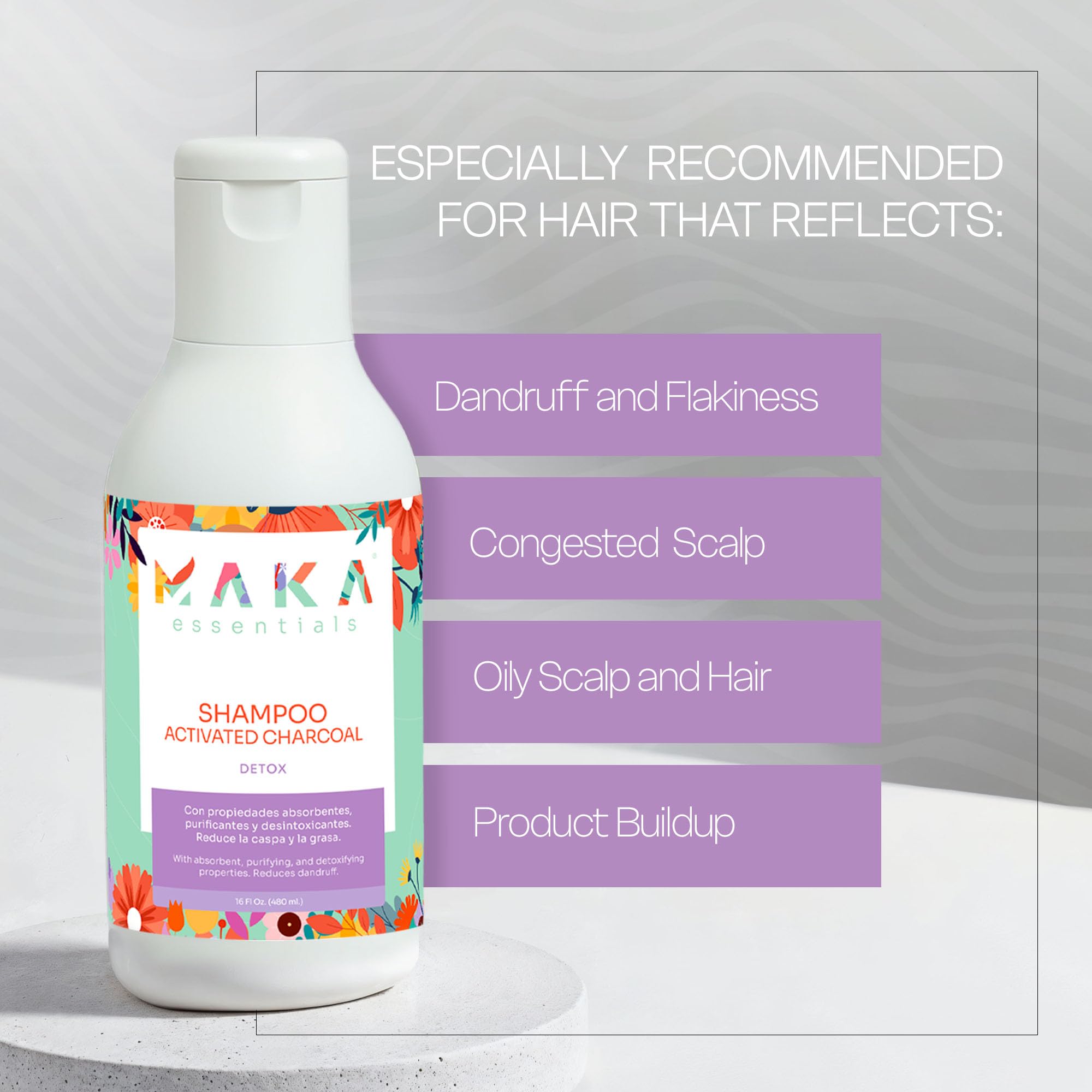 Charcoal Shampoo for Oily Hair Purifying Formula With Natural Ingredients Deep - Thumbnail 2