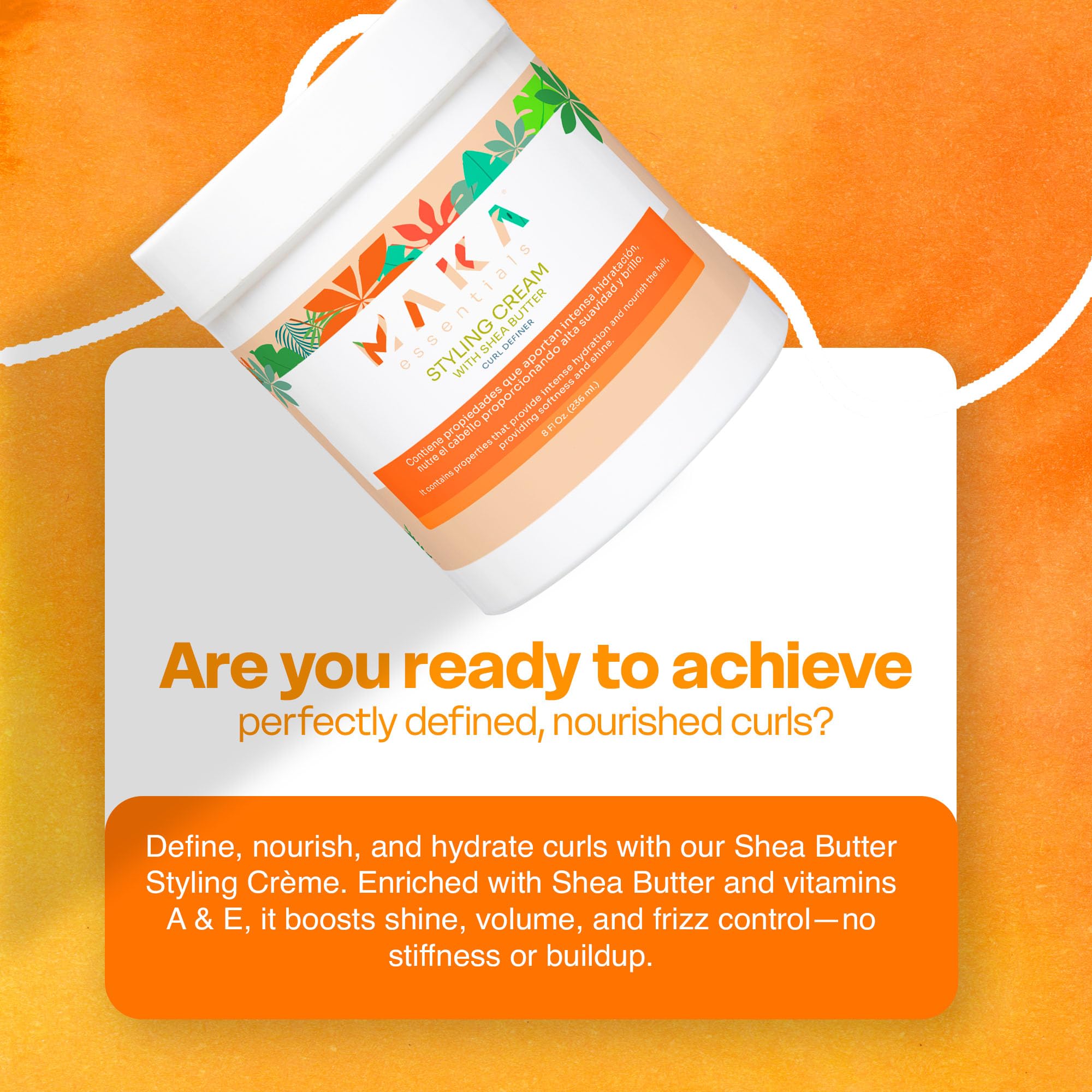 Maka Shea Butter Styling Cream 8 Fl Oz Natural Hydrates Moisturizing Softens - Thumbnail 3