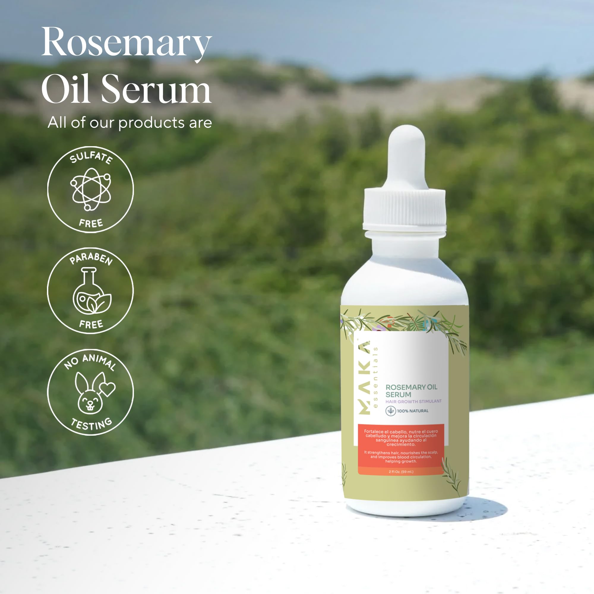 Rosemary Oil Hair Growth Serum Organic Scalp Treatment for Thicker Stronger - Thumbnail 3