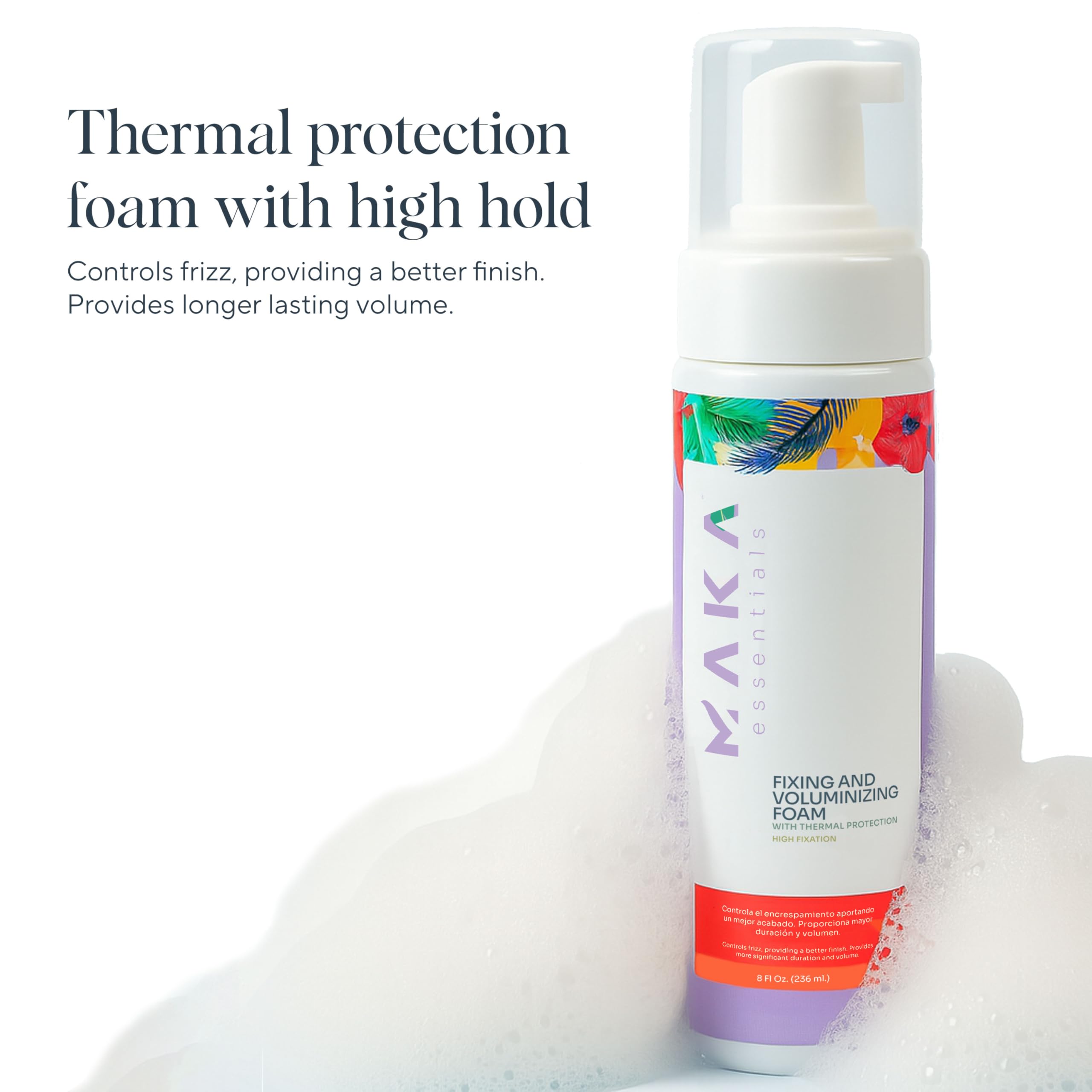 Maka Fixing Volumizing Hair Mousse Strong Hold Styling Foam for All Hair Types