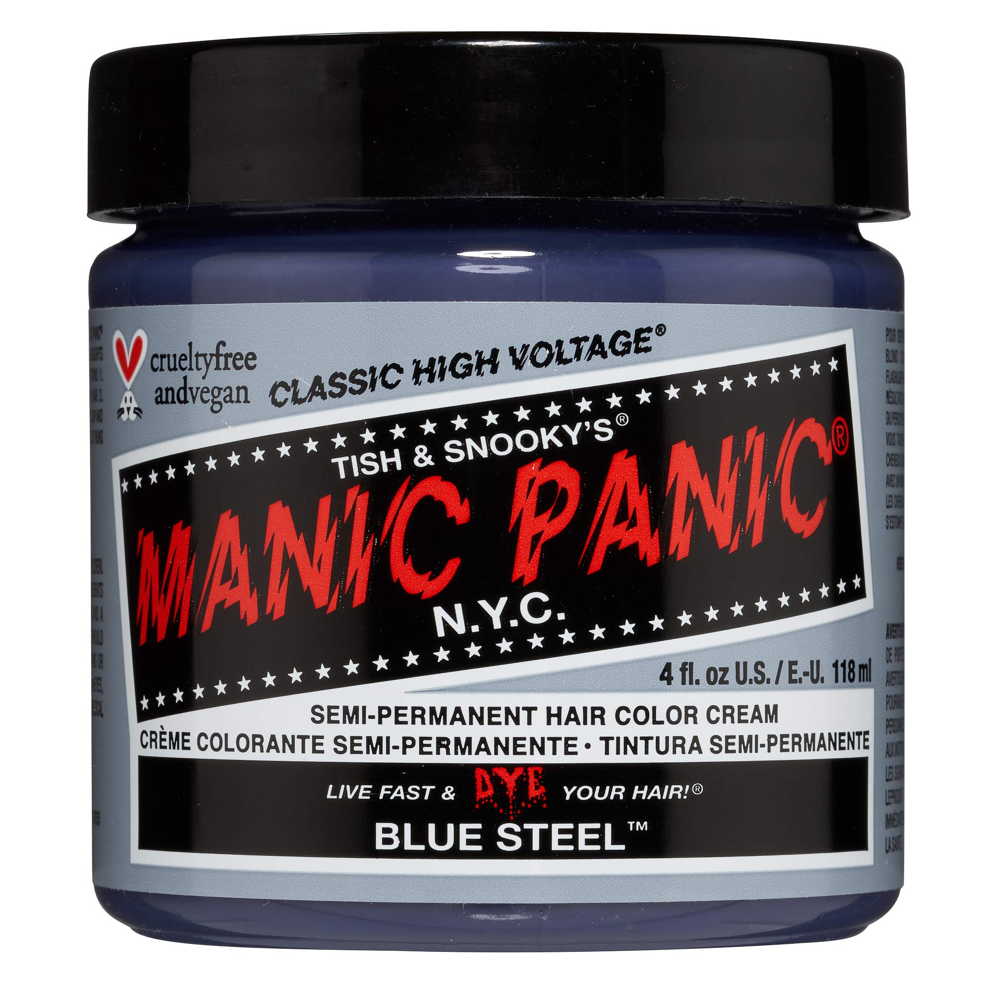 Manic Panic Classic Blue Steel Semi Permanent Hair Color Cool Silver Hair Dye - Thumbnail 2