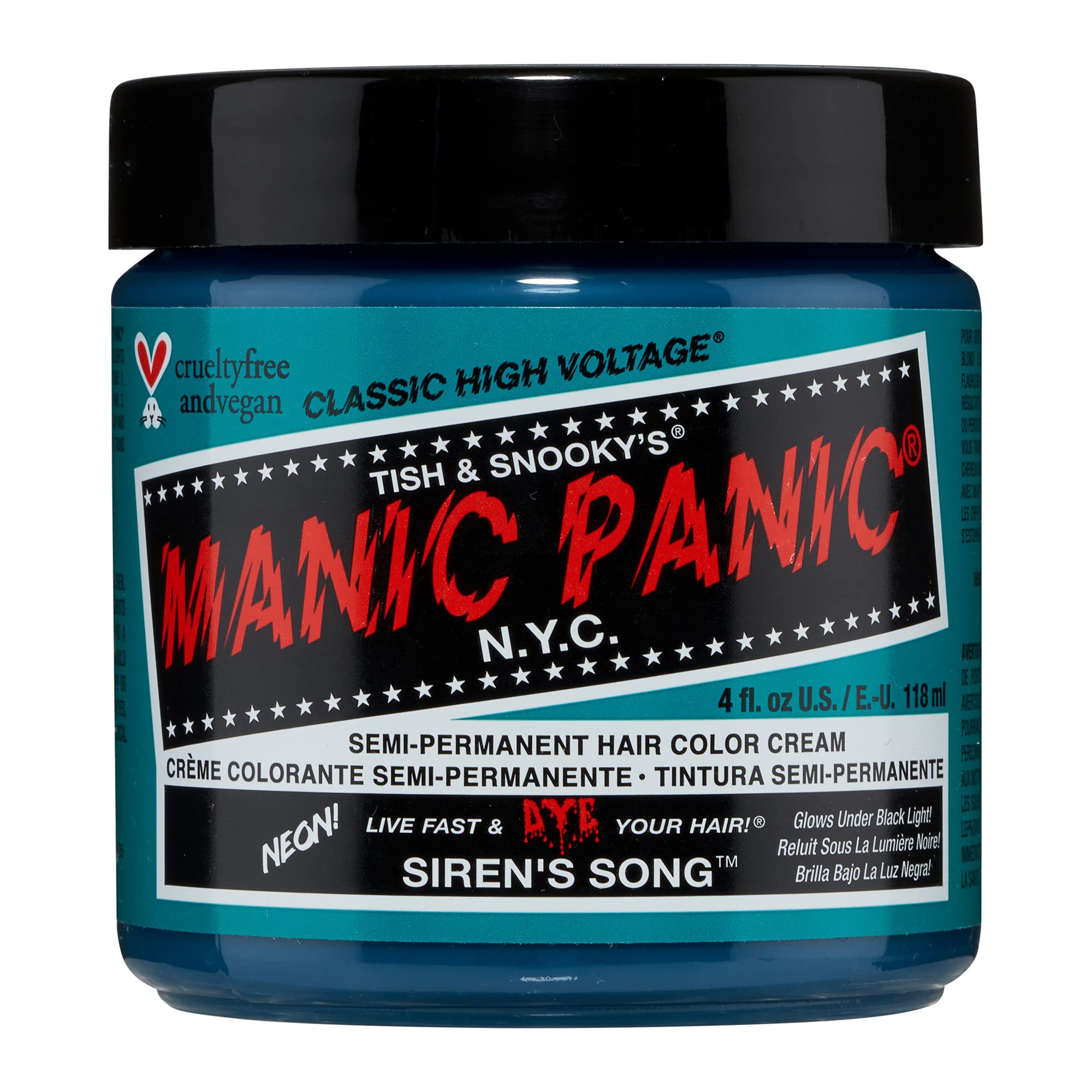 Manic Panic Classic Siren's Song Semi Permanent Hair Color Neon Blue Green Hair - Thumbnail 3