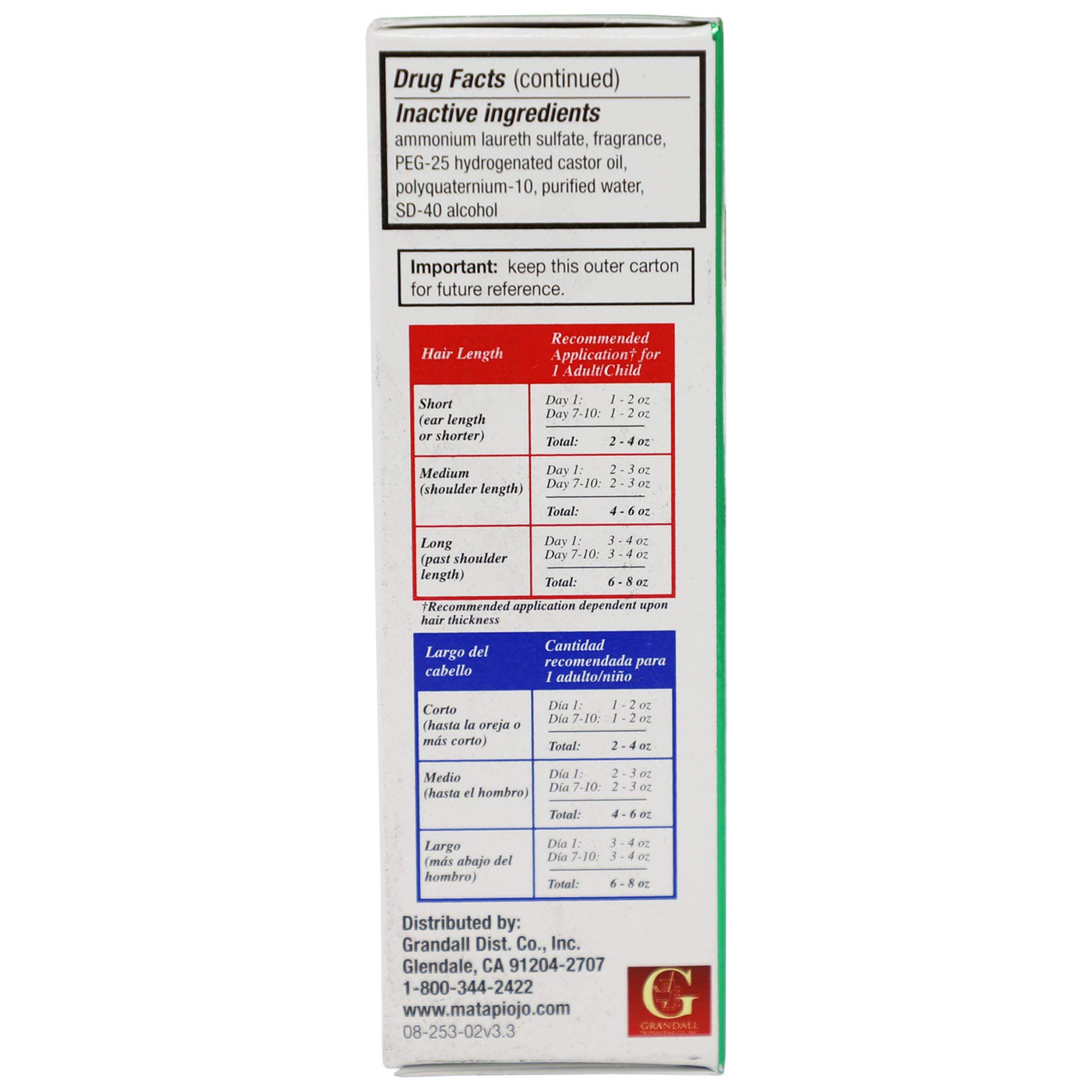 Mata Piojos Lice and Nit Treatment Shampoo for Kids and Adults 2 Fl Oz Bottle - Thumbnail 2