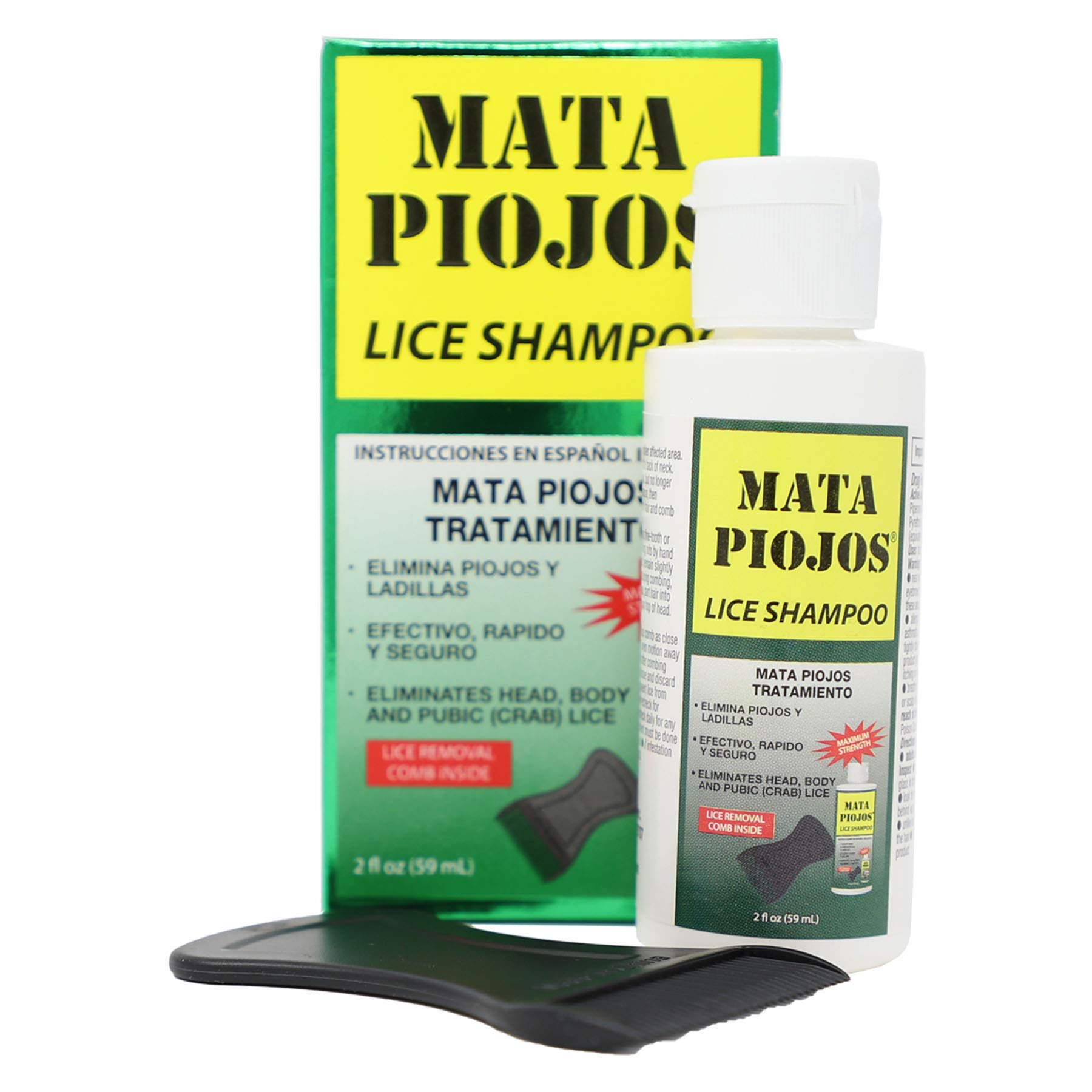 Mata Piojos Lice and Nit Treatment Shampoo for Kids and Adults 2 Fl Oz Bottle - Thumbnail 3