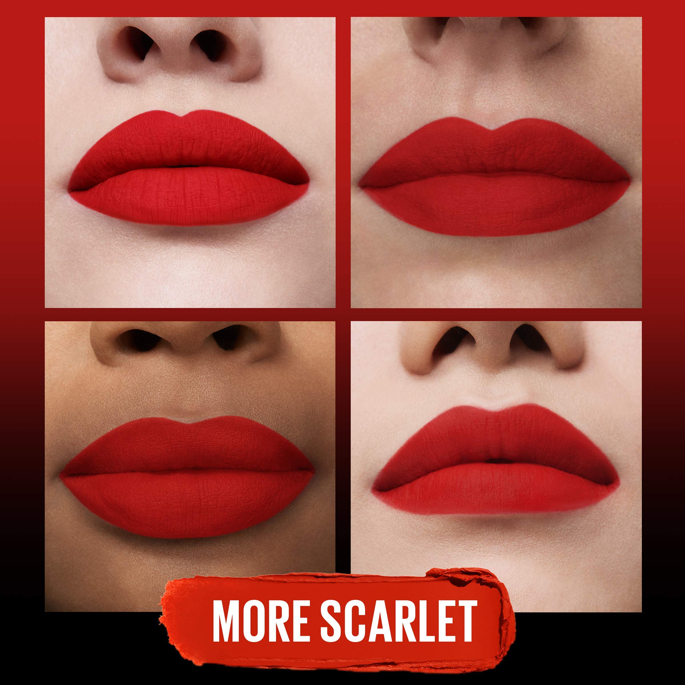 (20-pack) Maybelline Color Sensational Ultimatte Matte Lipstick, Non-Drying, Intense Color Pigment, More Scarlet, Scarlet Red, 1 Count - Thumbnail 3