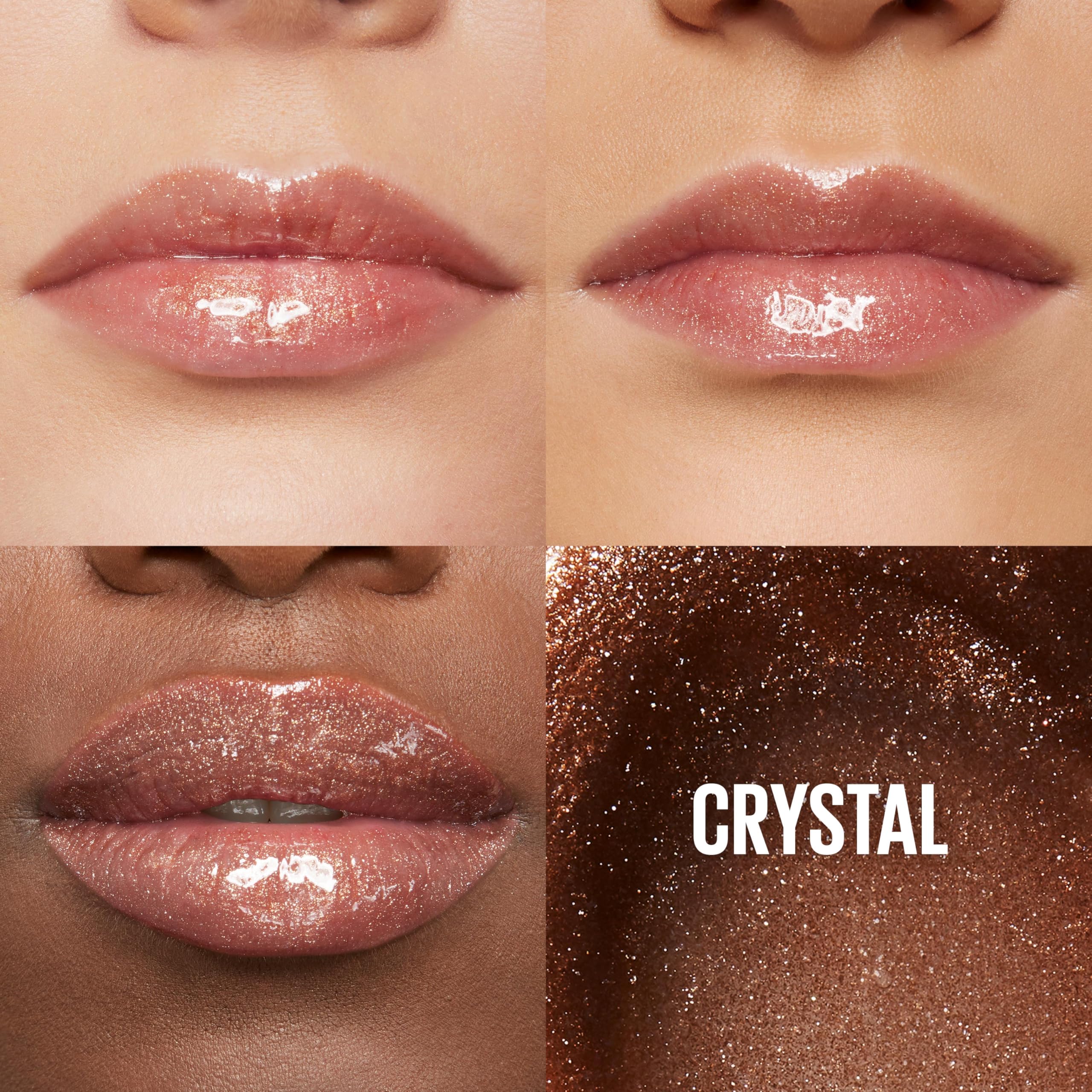 (12-pack) Maybelline Lifter Gloss, Hydrating Lip Gloss with Hyaluronic Acid, High Shine for Plumper Looking Lips, Crystal, Golden Neutral, 0.18 Ounce - Thumbnail 2