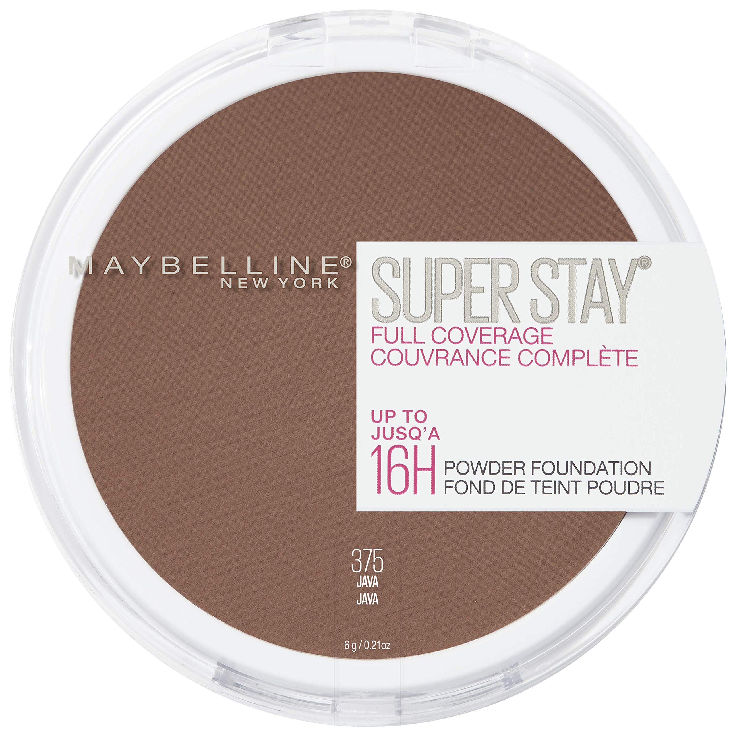 (12-pack) Maybelline Super Stay Full Coverage Powder Foundation Makeup, Up to 16 Hour Wear, Soft, Creamy Matte Foundation, Java, 1 Count