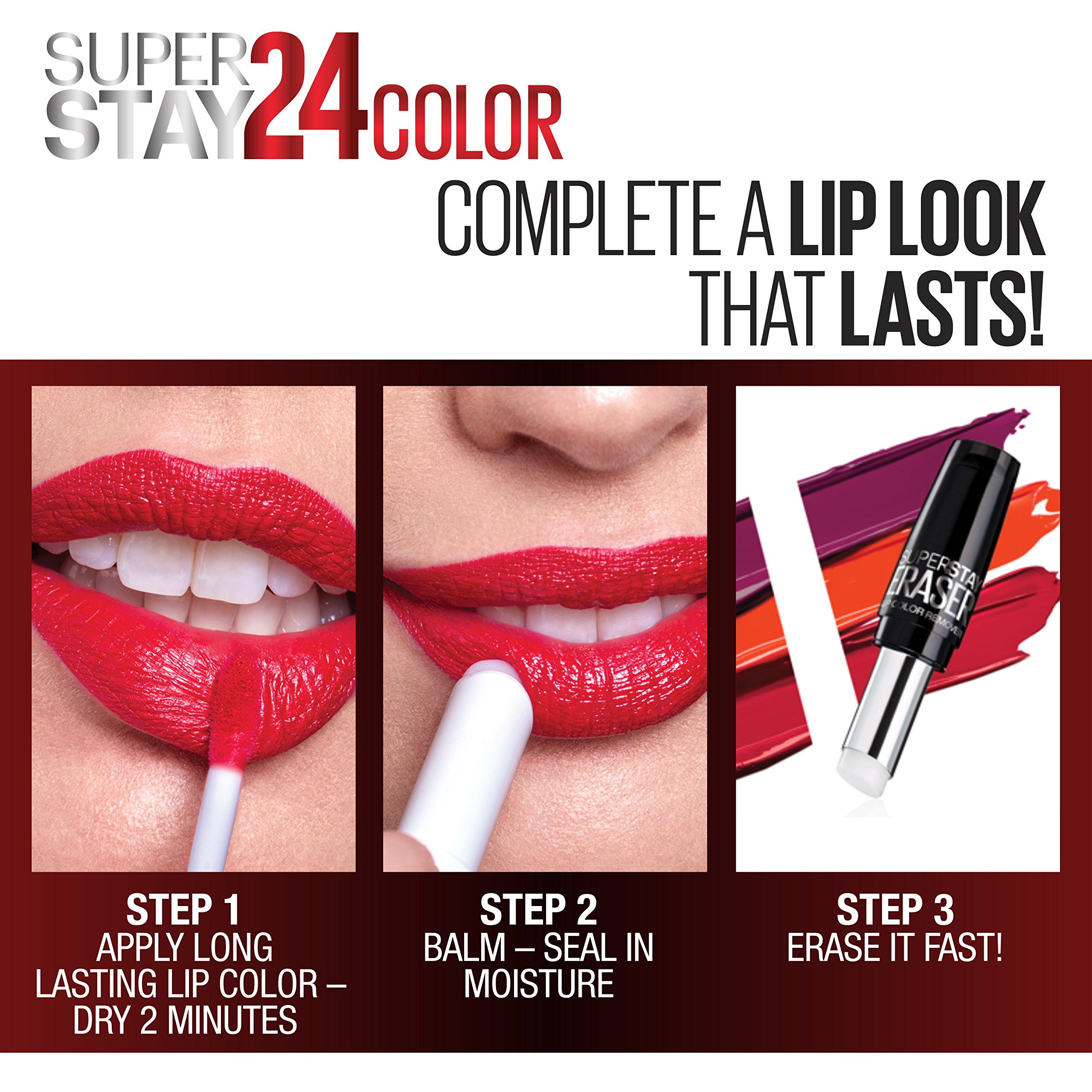 (12-pack) Maybelline Superstay 24 2-Step Liquid Lipstick - #205 Steady Red-Y - Thumbnail 3