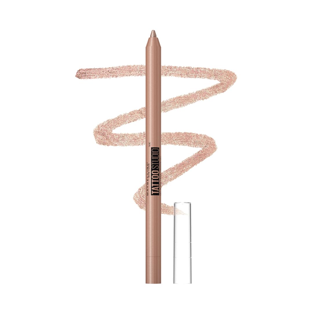 (12-pack) MAYBELLINE New York Tattoo Studio Long-Lasting Sharpenable Eyeliner Pencil, Glide on Smooth Gel Pigments with 36 Hour Wear, Waterproof Rose Quartz 0.04 oz