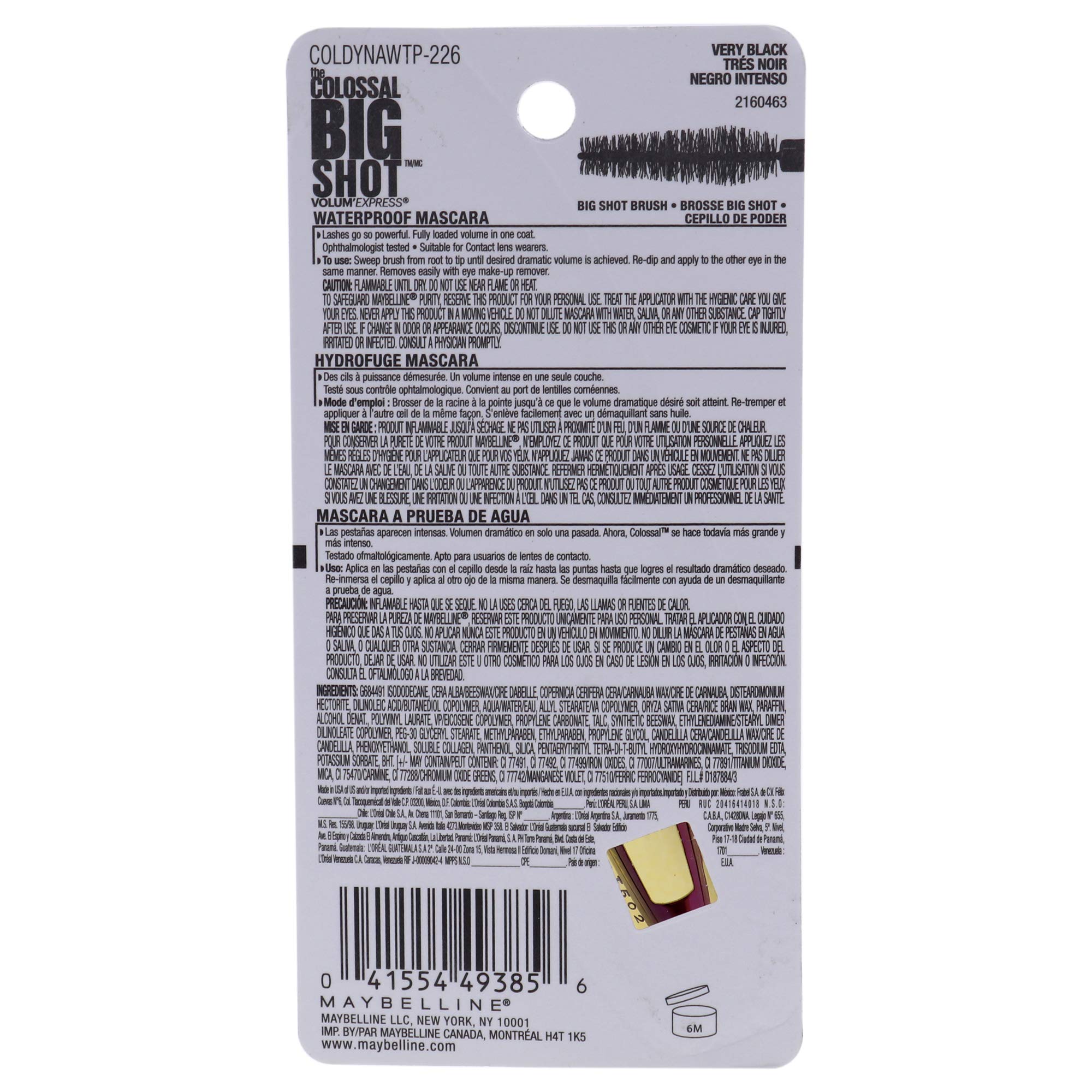 (6-pack) Maybelline Volum Express The Colossal Big Shot Mascara - Thumbnail 2