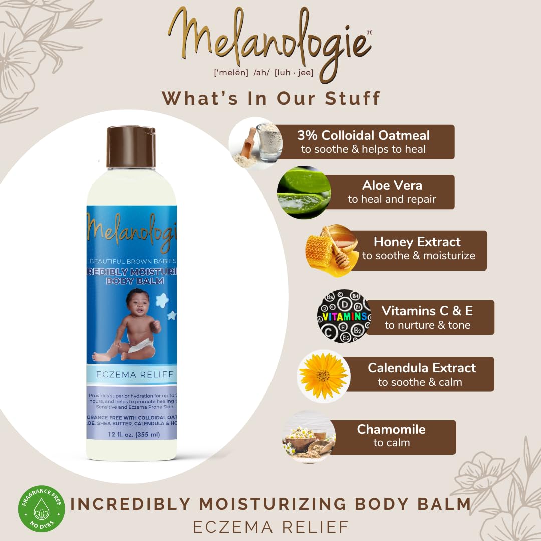 Melanologie Incredibly Moisturizing Body Balm Eczema Relief With 3% Colloidal - Thumbnail 3