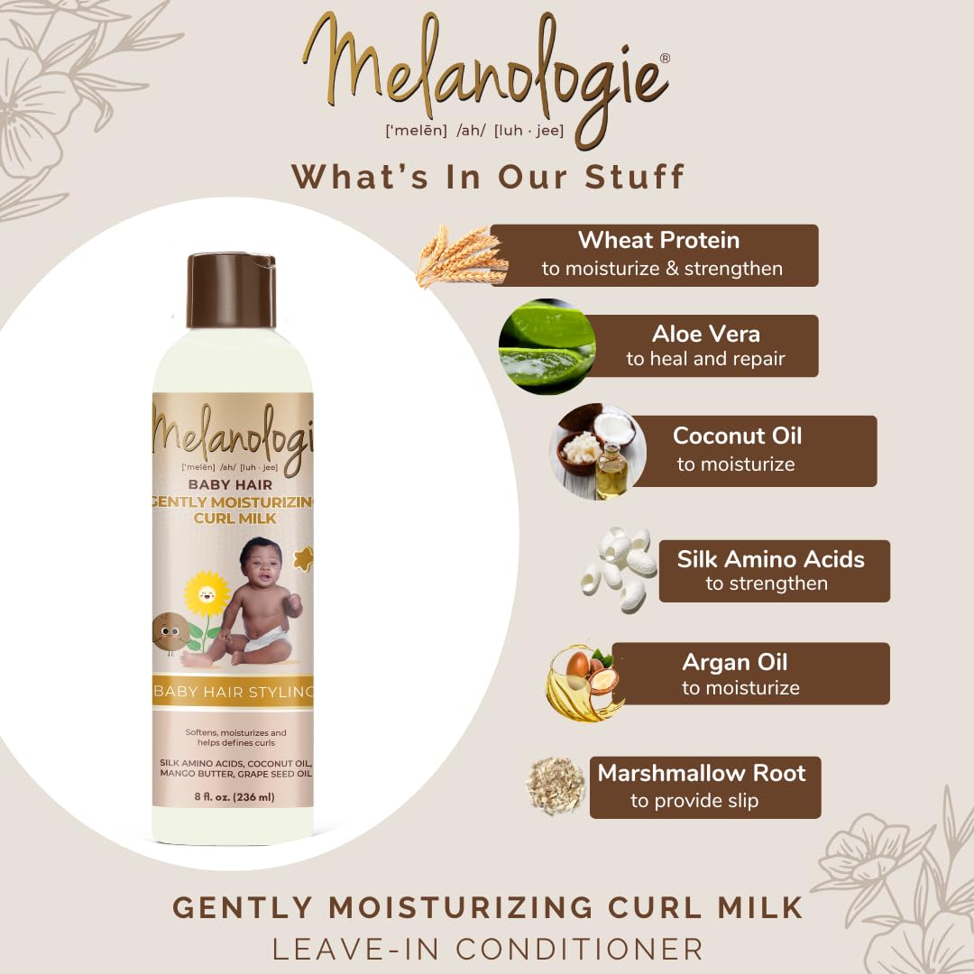 Melanologie Baby Hair Incredibly Moisturizing Curl Milk Sulfate Free Alcohol - Thumbnail 3