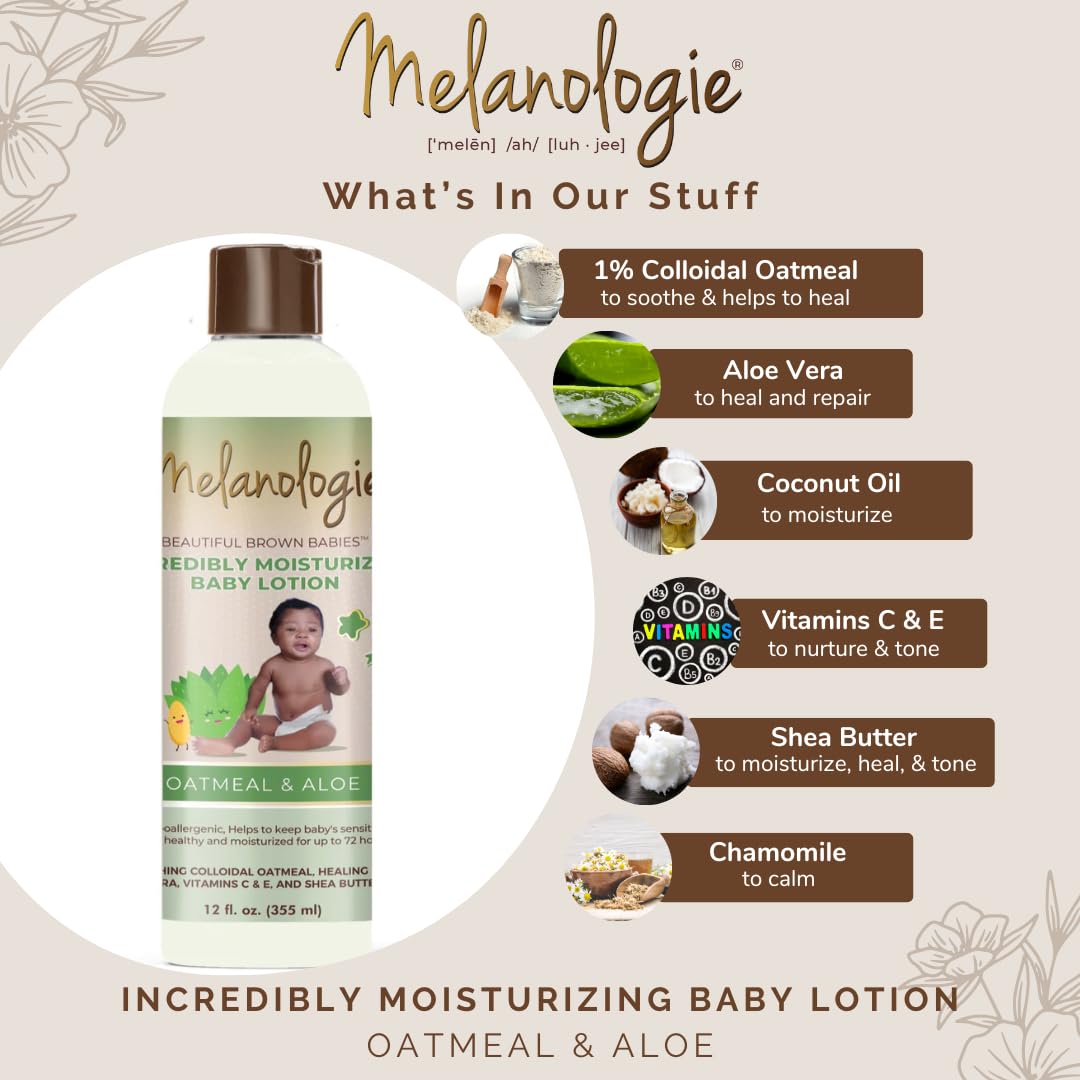 Melanologie Beautiful Brown Babies Incredibly Moisturizing Baby Lotion With 1% - Thumbnail 2