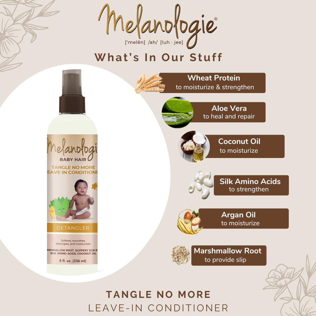 Melanologie Beautiful Brown Babies Tangle No More Leave In Conditioner - Thumbnail 3