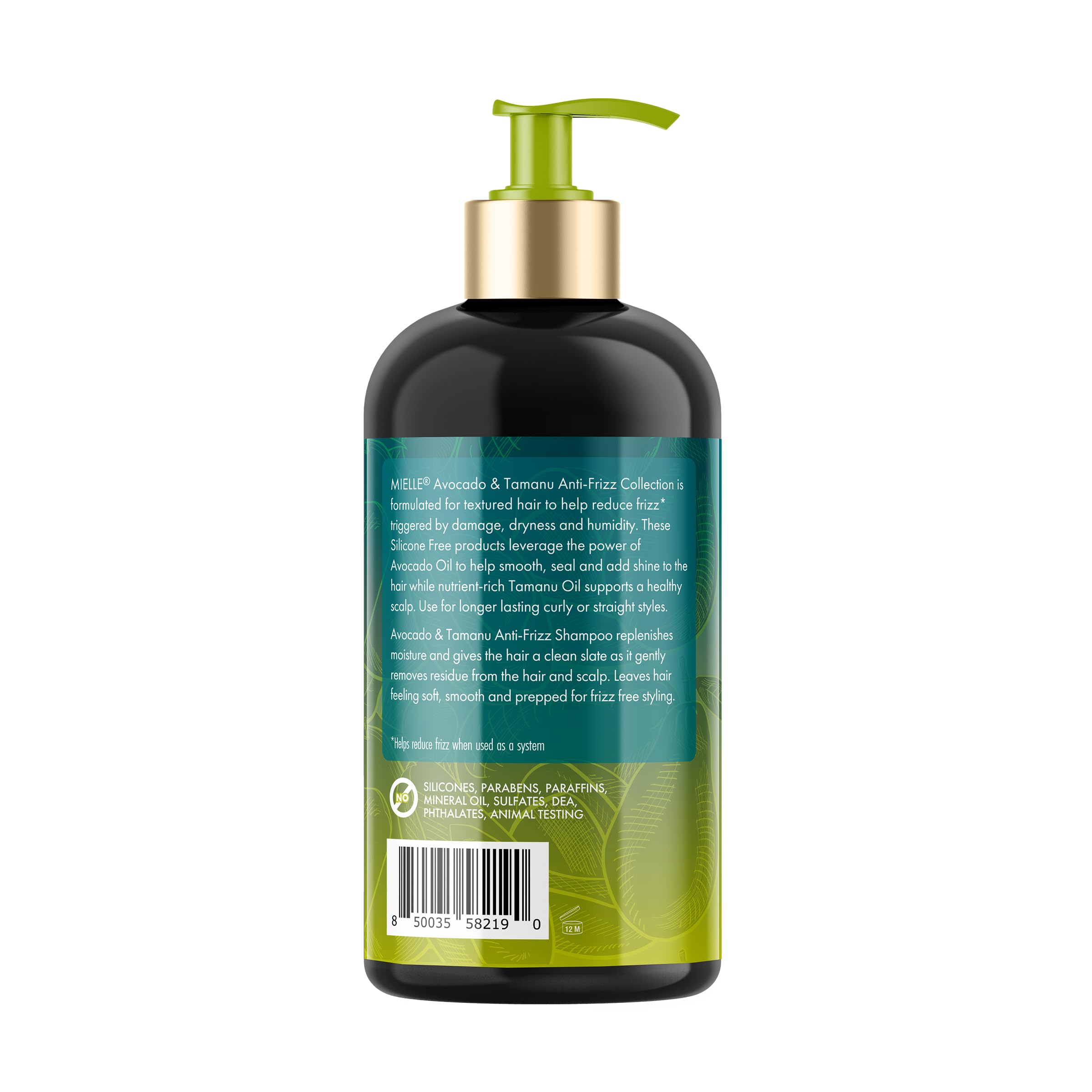 Mielle Organics Avocado Tamanu Anti Frizz Shampoo Sulfate Free Smoothing - Thumbnail 3