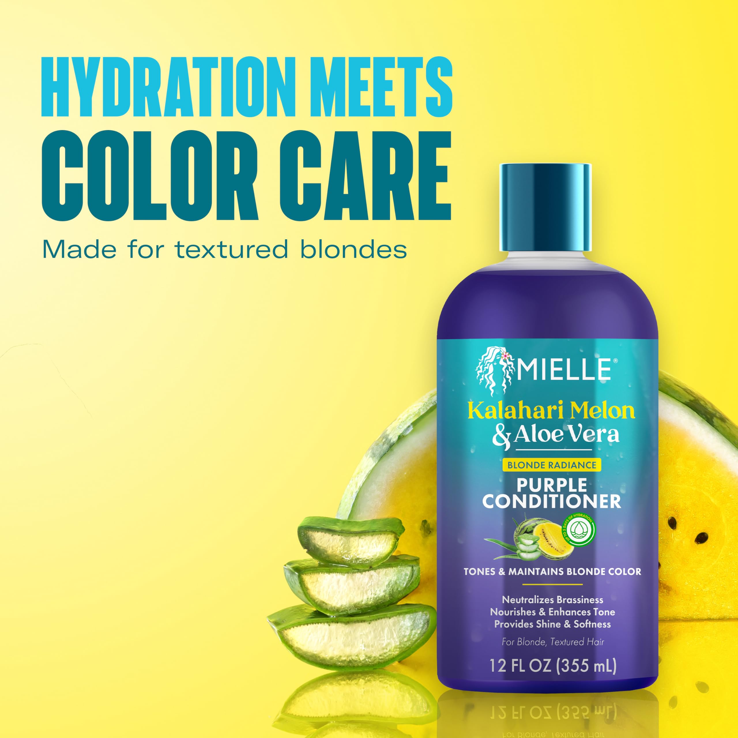Mielle Kalahari Melon Aloe Vera Purple Conditioner Blonde Radiance Toning - Thumbnail 3