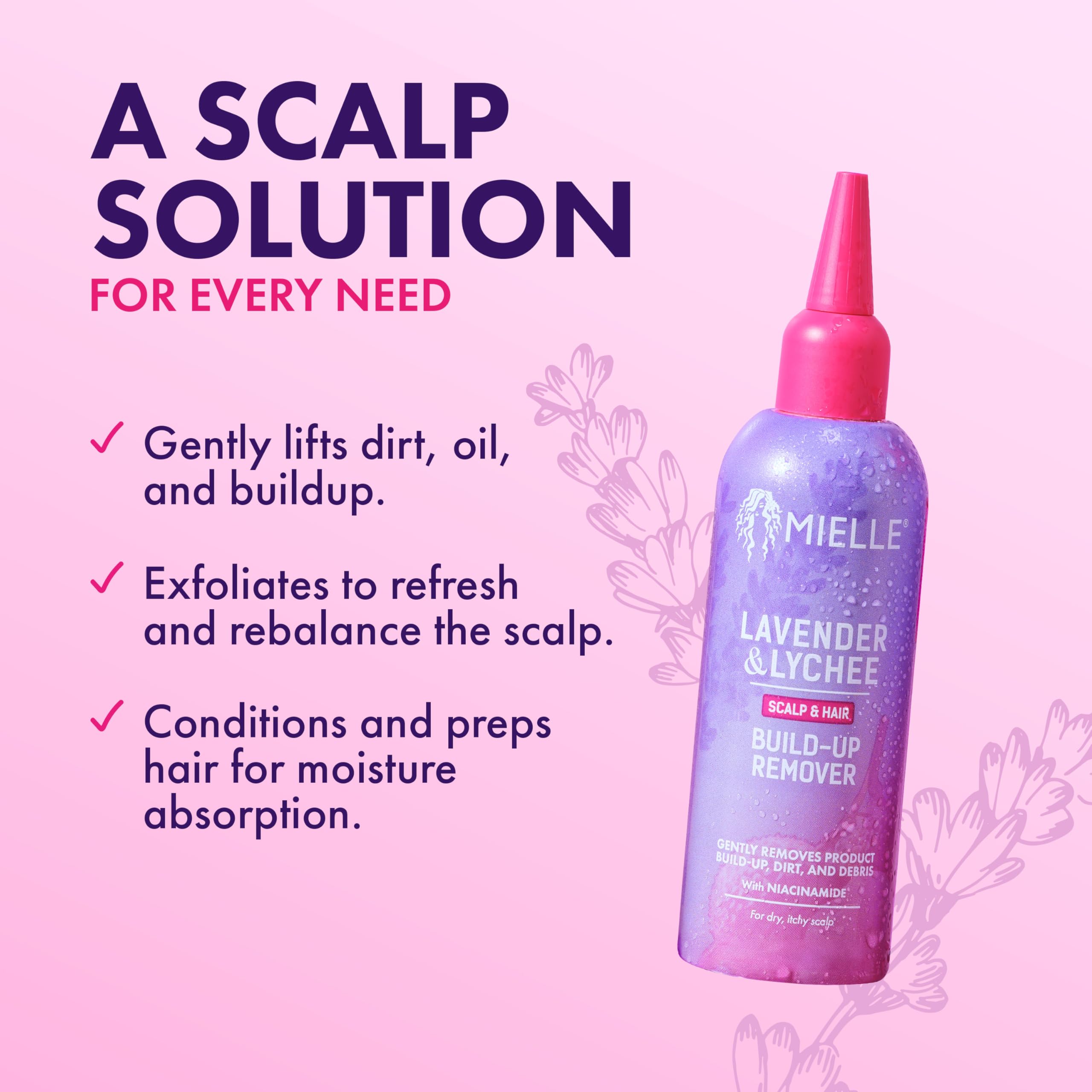 Mielle Organics Lavender Lychee Scalp Hair Build Up Remover Clarifying Pre - Thumbnail 3