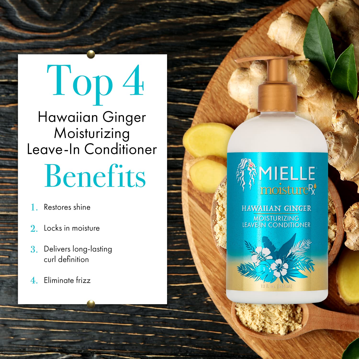 Mielle Organics Moisture Rx Hawaiian Ginger Moisturizing Leave In Conditioner - Thumbnail 3