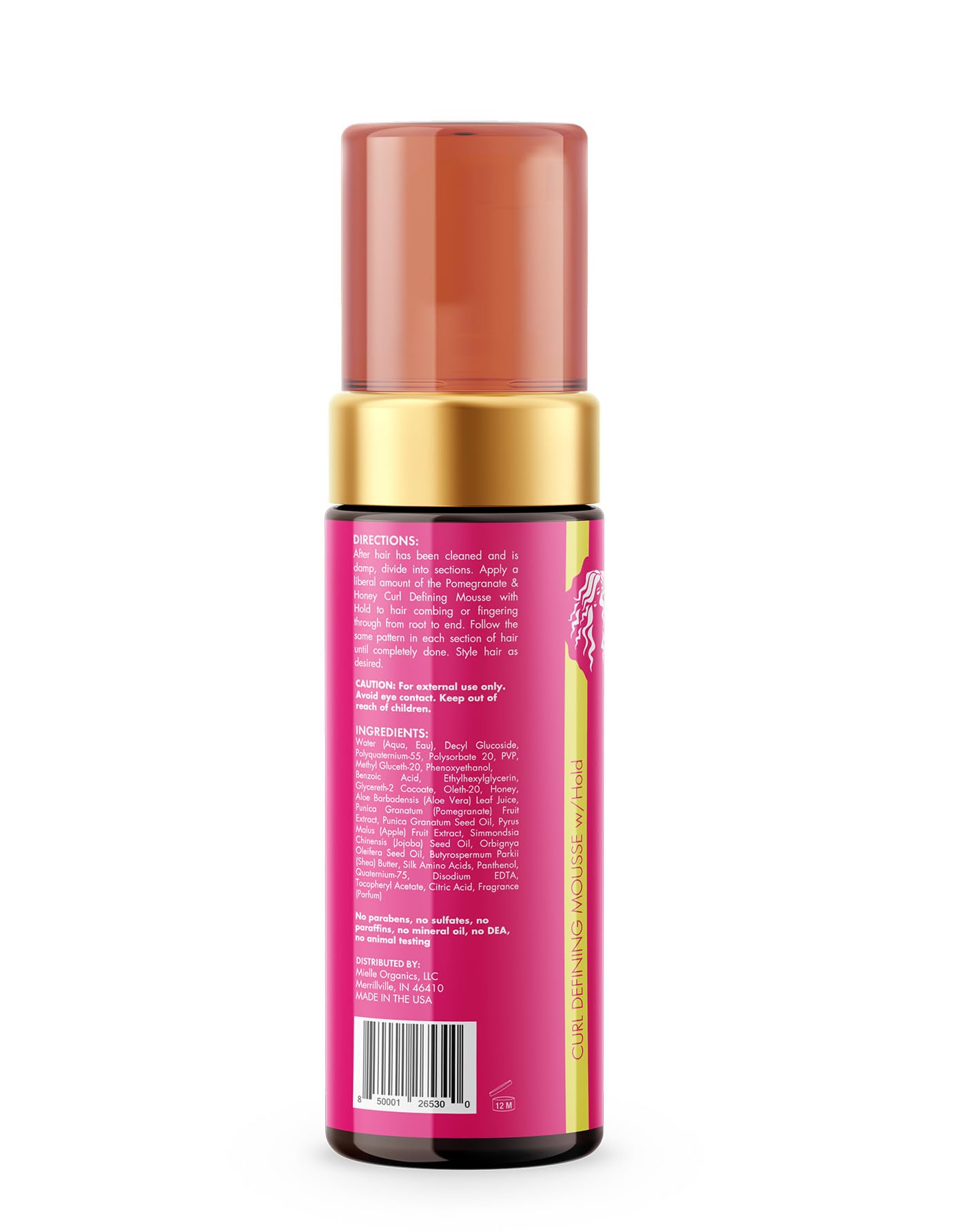 Mielle Pomegranate and Honey Curl Defining Mousse With Hold 7.5 Fl. Oz - Thumbnail 2
