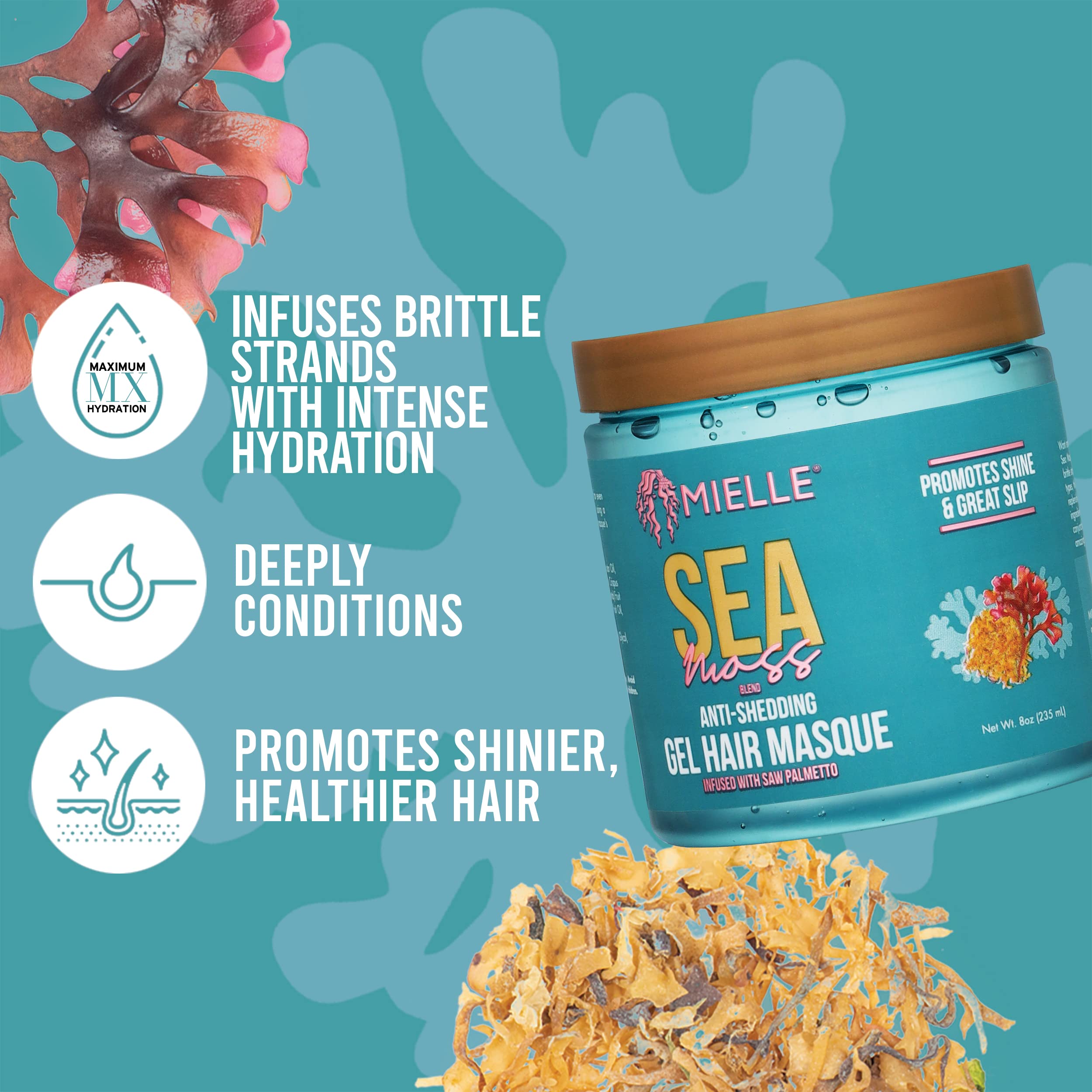 Mielle Organics Sea Moss Gel Hair Masque Moisturizing Unisex Unisex 8 oz