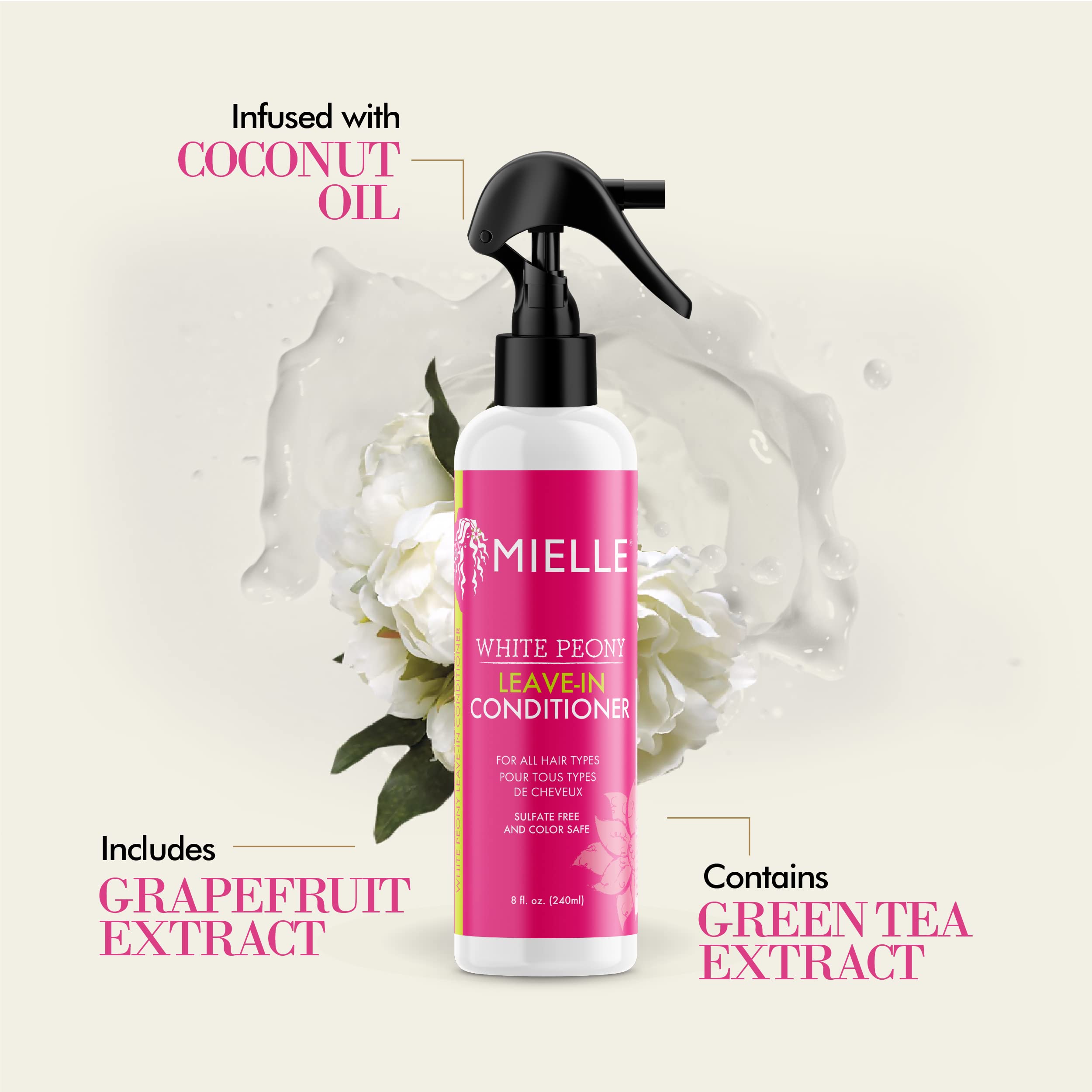 Mielle Organics White Peony Leave In Conditioner Ultra Moisturizing Detangler - Thumbnail 3