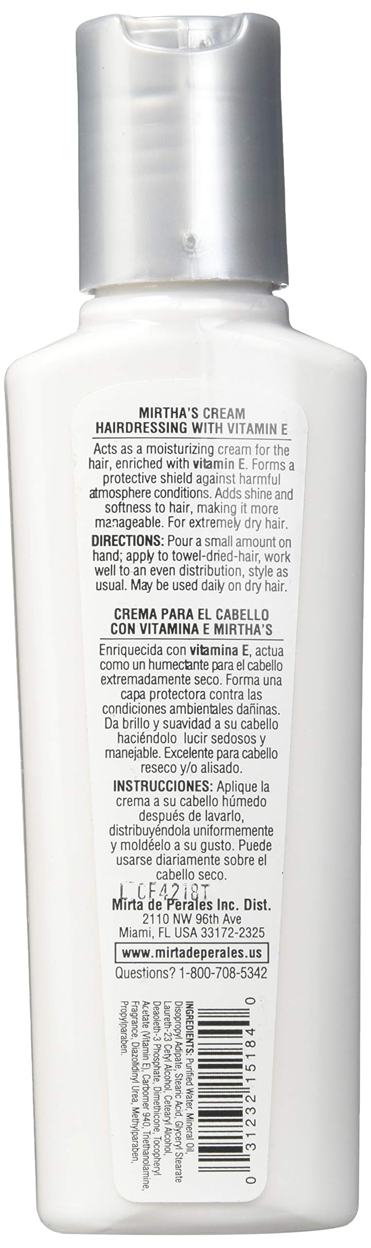 Mirta de Perales Hairdressing Cream With Vitamin E 4 oz - Thumbnail 2