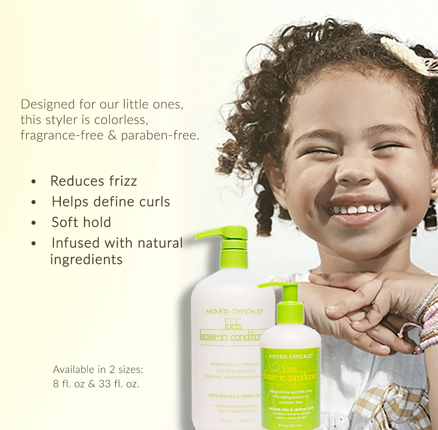 Mixed Chicks Kids Leave In Conditioner Eliminate Frizz Define Curls 8 Fl.oz.