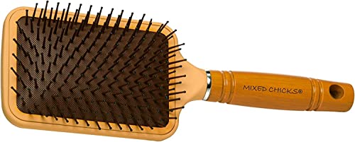 Mixed Chicks Paddle Brush With Hardened Plastic and Wood Handle - Thumbnail 3