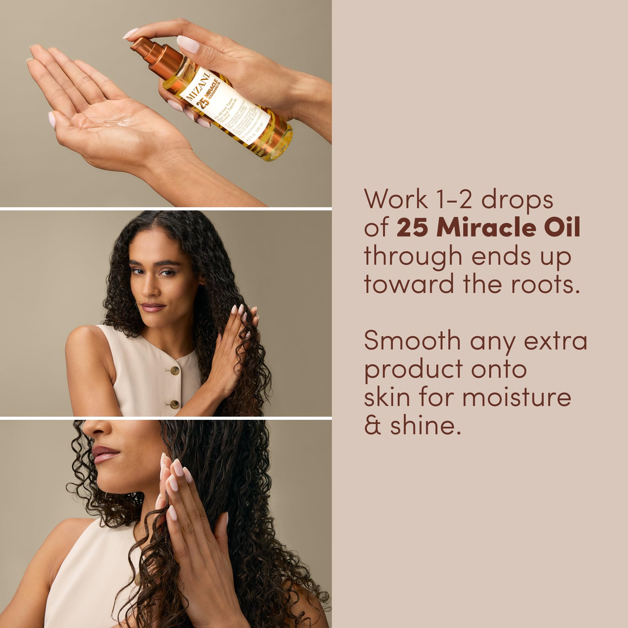 Mizani 25 Miracle Nourishing Hair Oil for Curly Hair With Coconut Oil Jojoba - Thumbnail 2
