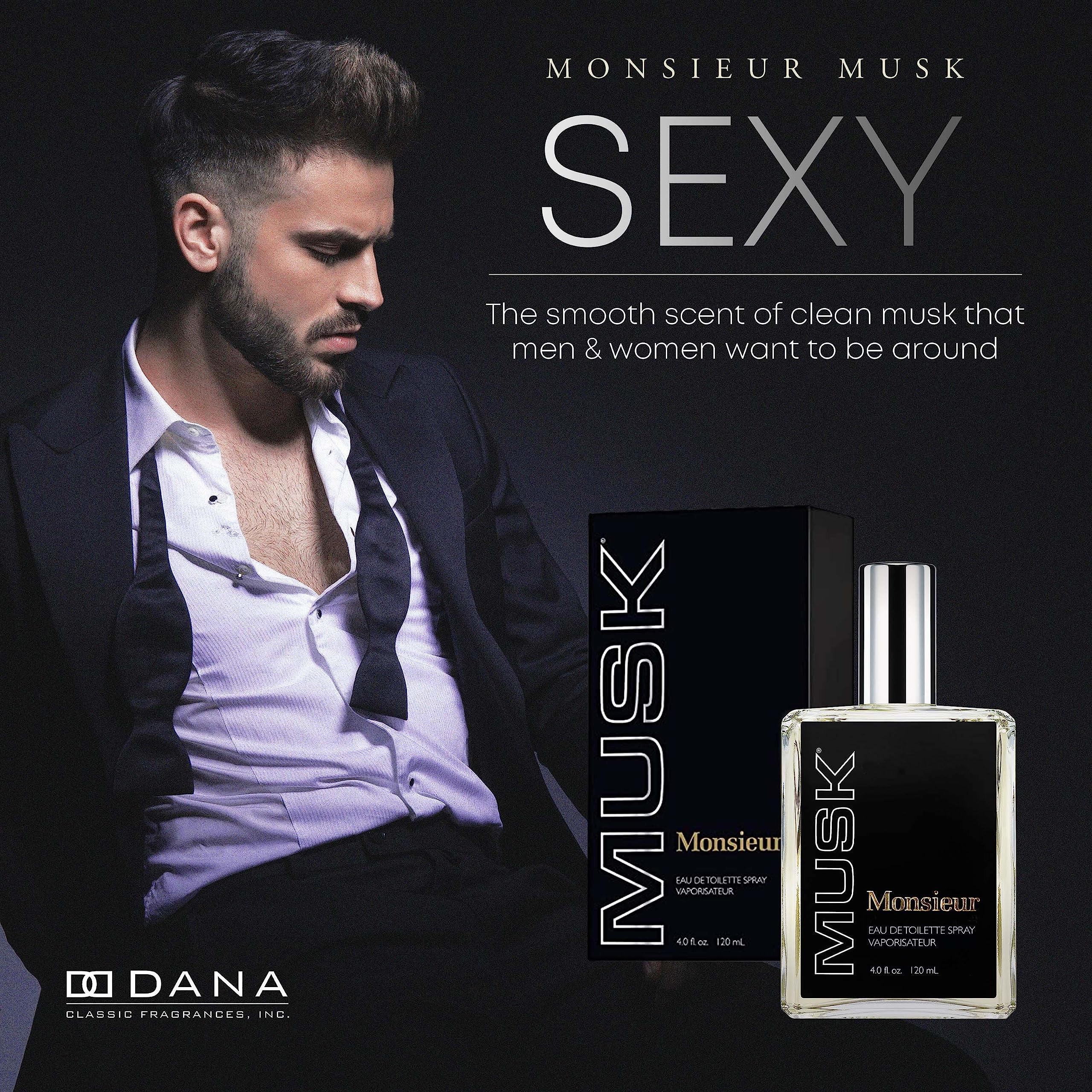 Dana Monsieur Musk Fragrances For Men EDT 4 oz - Thumbnail 3