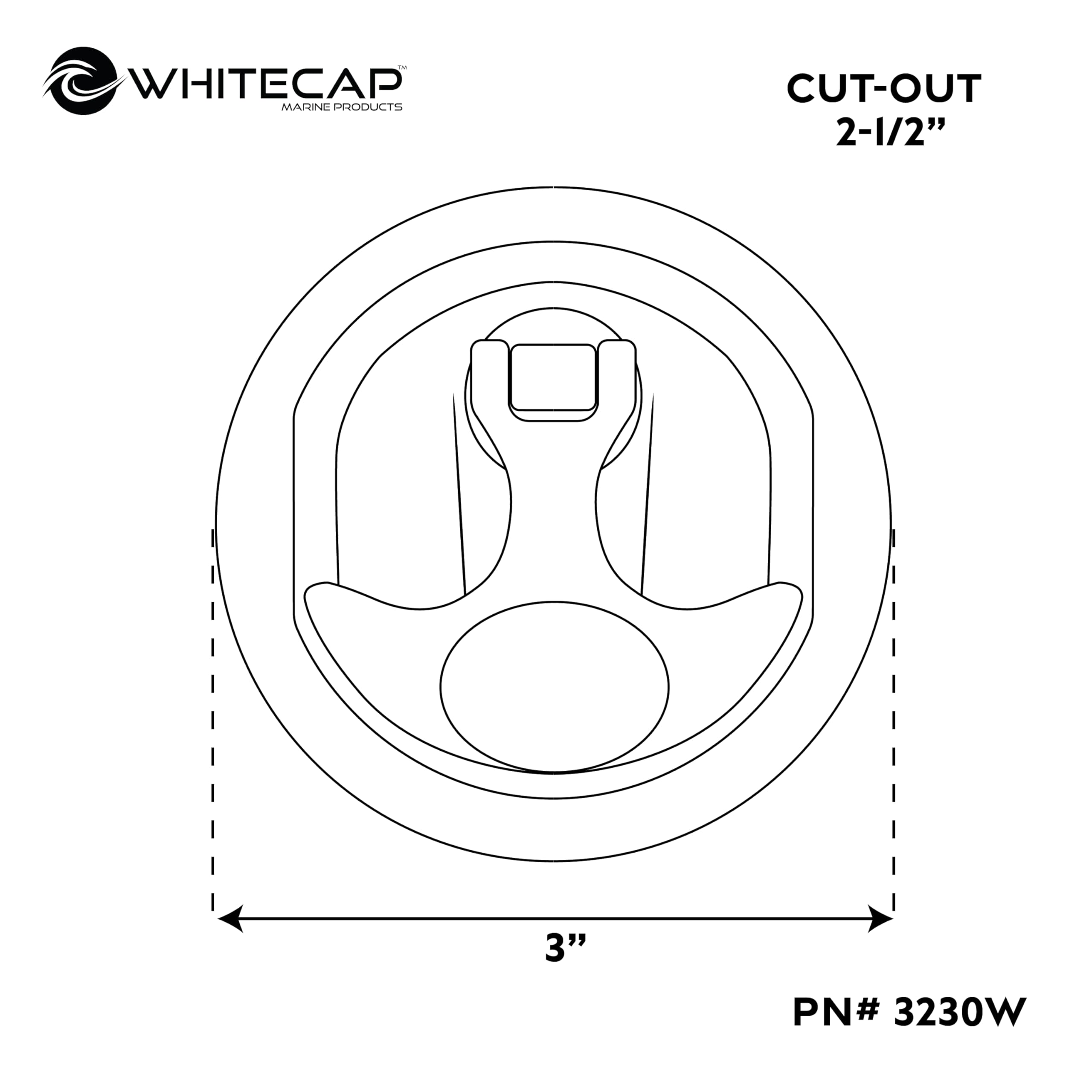 Whitecap 3230wc Nylon Non Locking T Handle White - Thumbnail 3