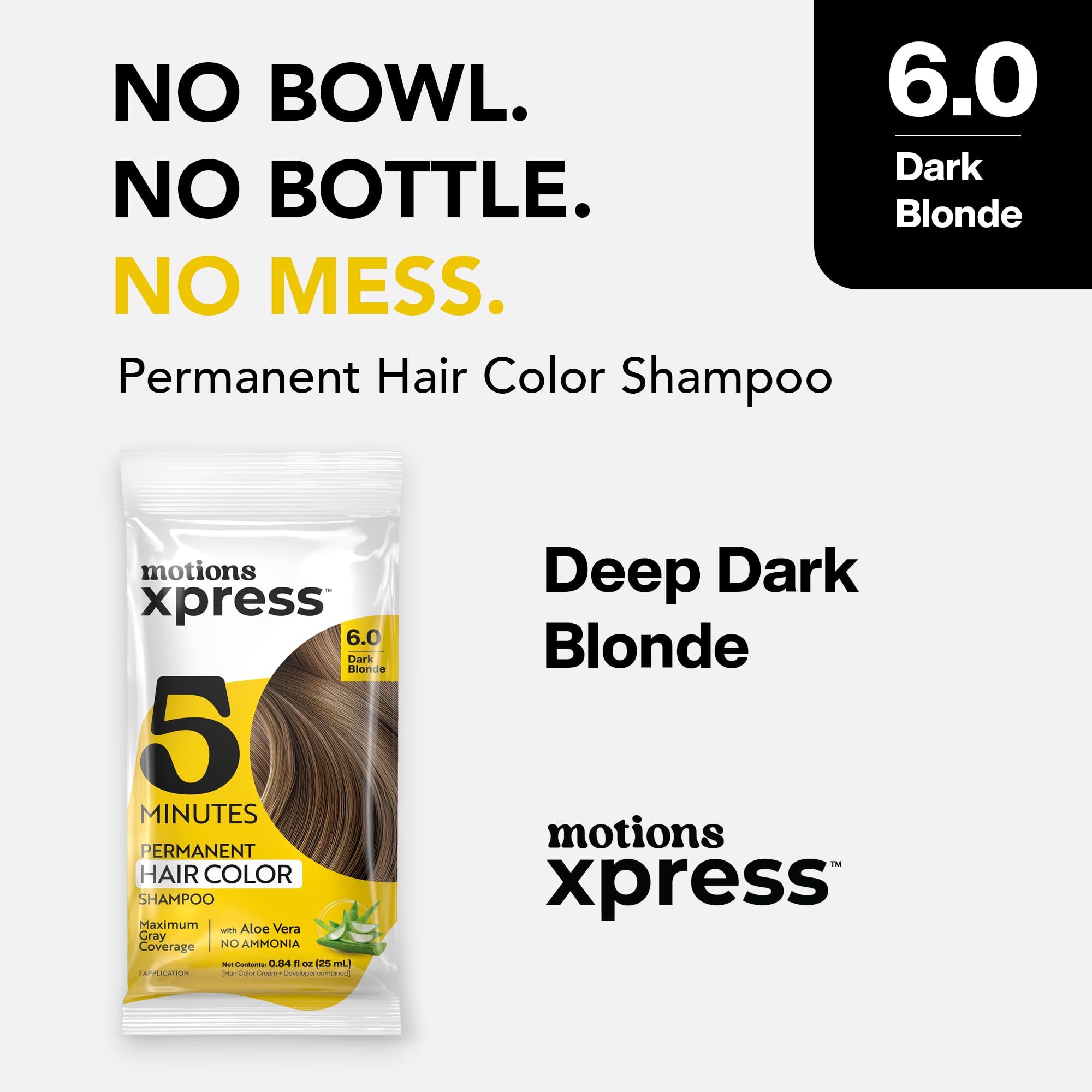 Motions Xpress Permanent Hair Color Shampoo Dark Blonde 5 Minute Color Gray - Thumbnail 2