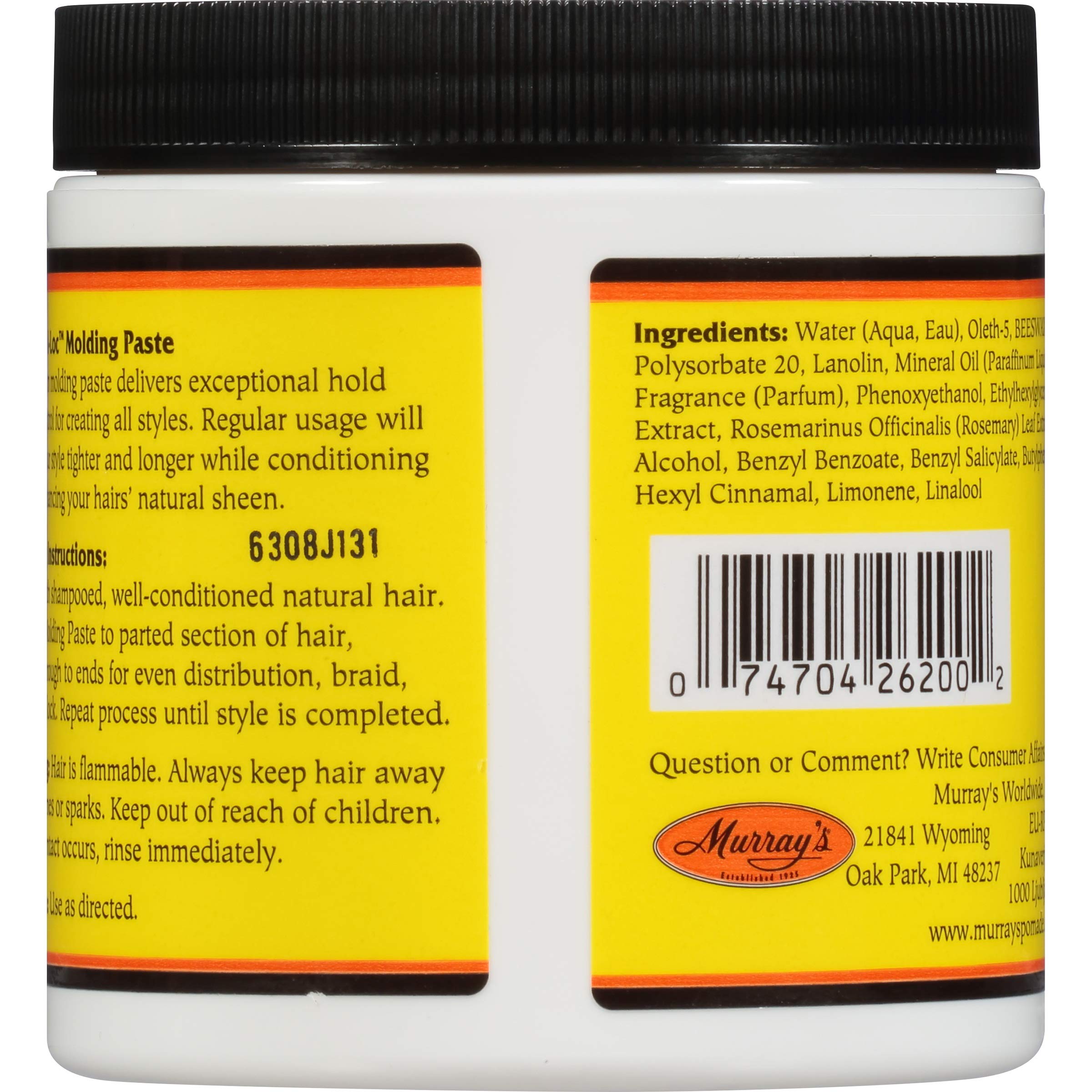 Murray's Beeswax Natural Loc for Natural Styles Molding Paste 6 oz - Thumbnail 2