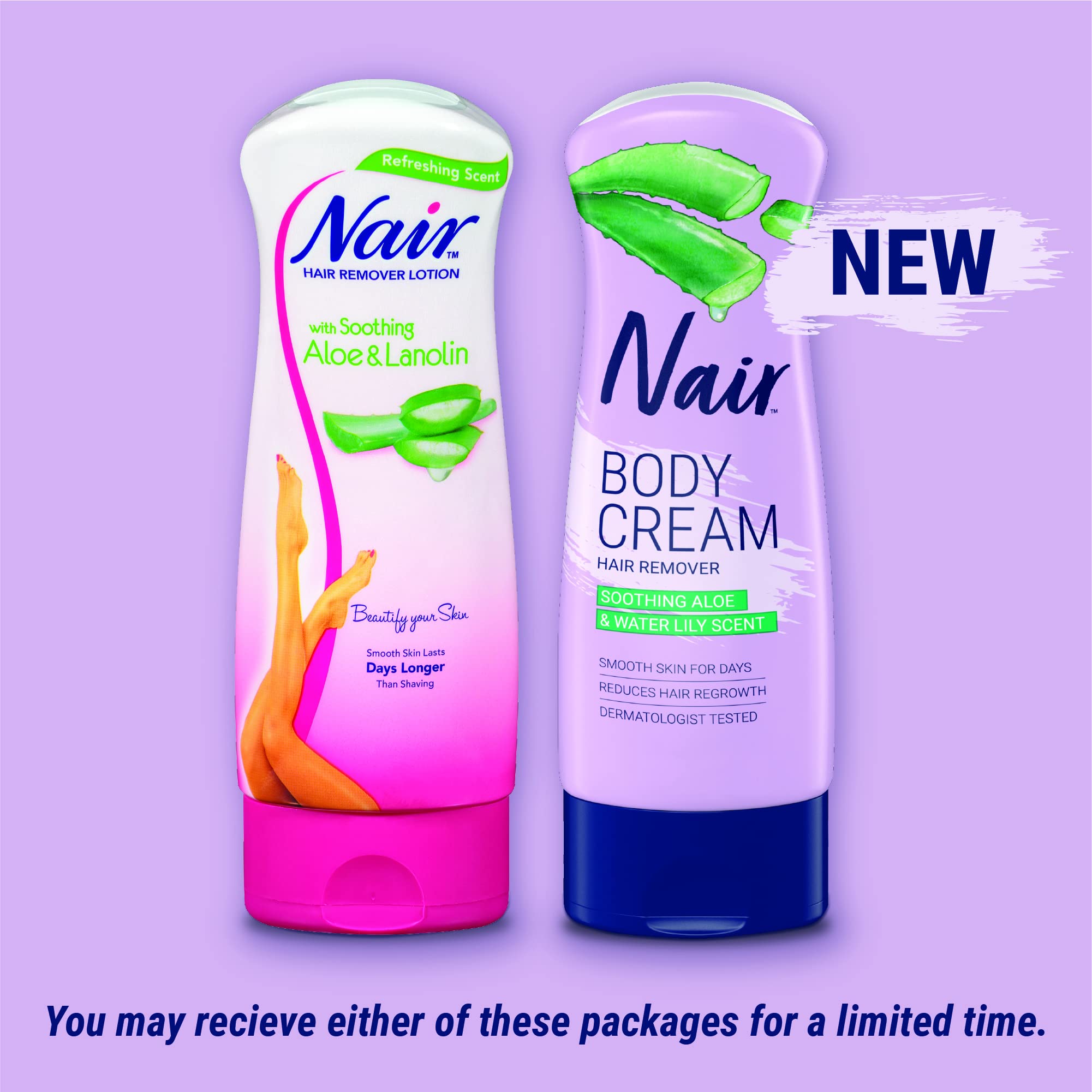 Nair Hair Removal Body Cream Aloe Water Lily Scent Leg and Body Hair Remover 9 - Thumbnail 2