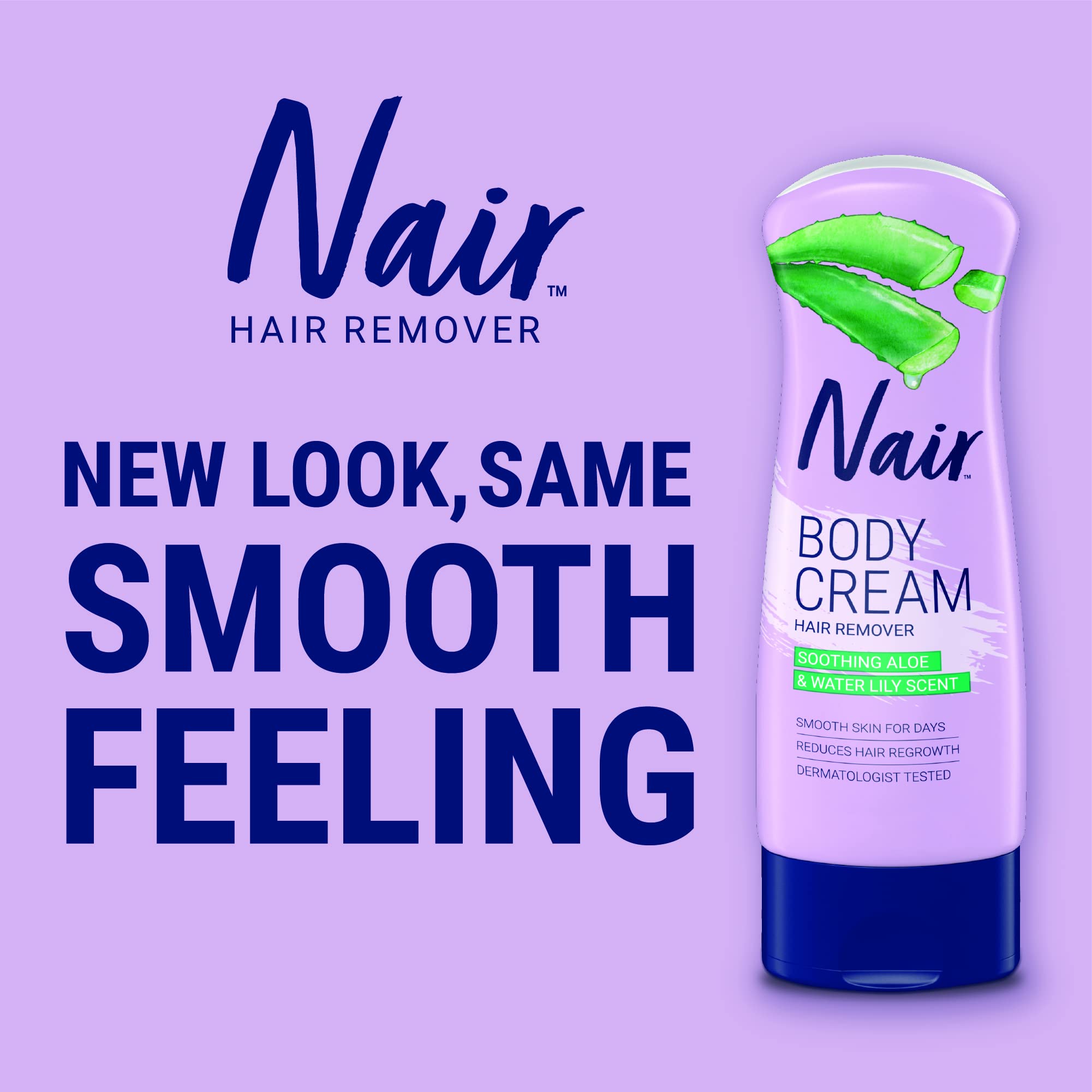Nair Hair Removal Body Cream Aloe Water Lily Scent Leg and Body Hair Remover 9 - Thumbnail 1