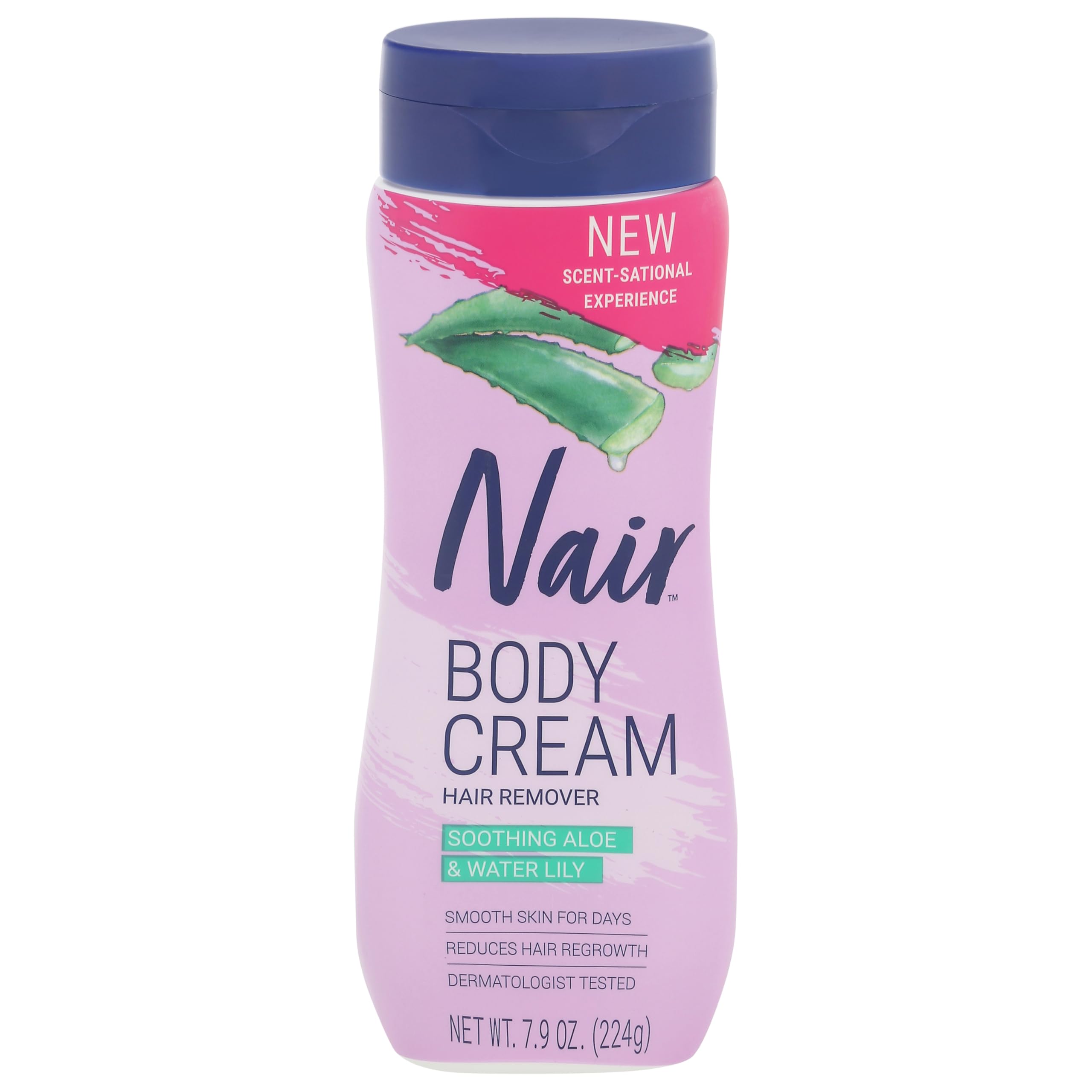 Nair Body Cream Hair Remover Soothing Aloe Water Lily Body Hair Removal Cream