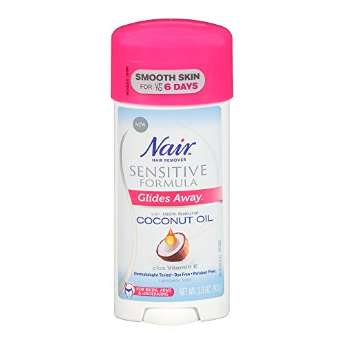 Nair Hair Remover Sensitive Formula Glide On Depilatory Cream Natural Coconut - Thumbnail 3